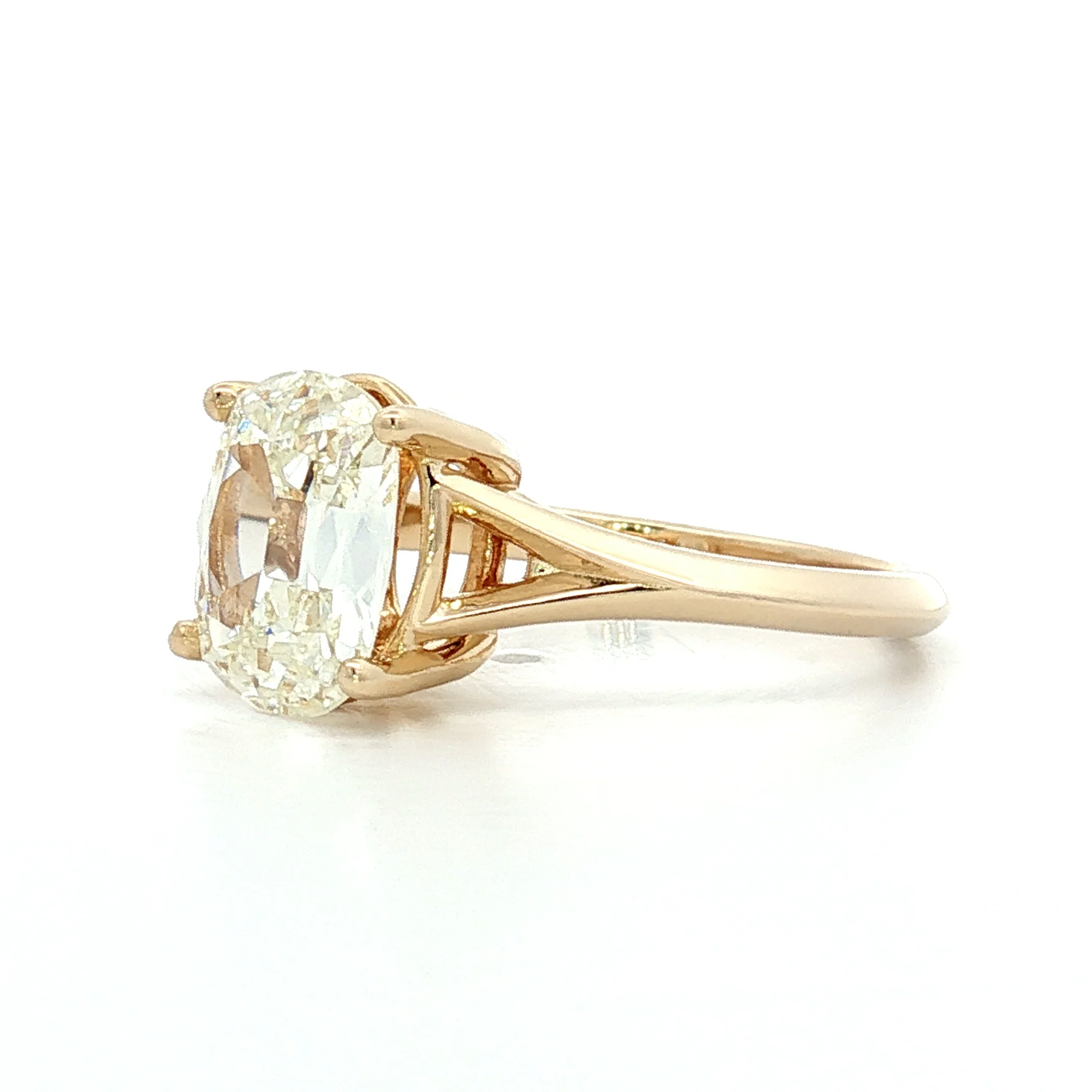 2.14 Antique Old Mine Cushion Diamond Engagement Ring 14k - Image 2