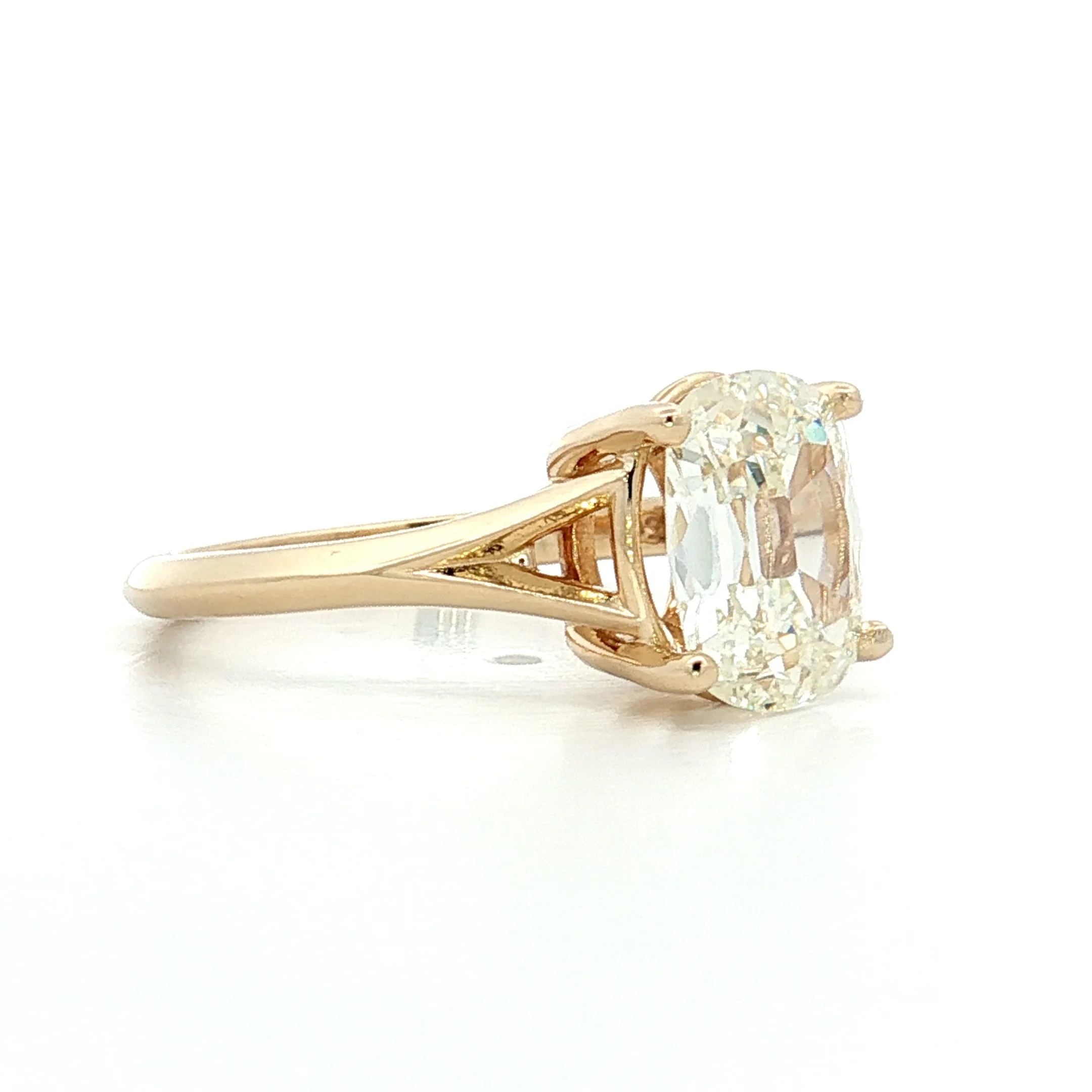 2.14 Antique Old Mine Cushion Diamond Engagement Ring 14k - Image 3
