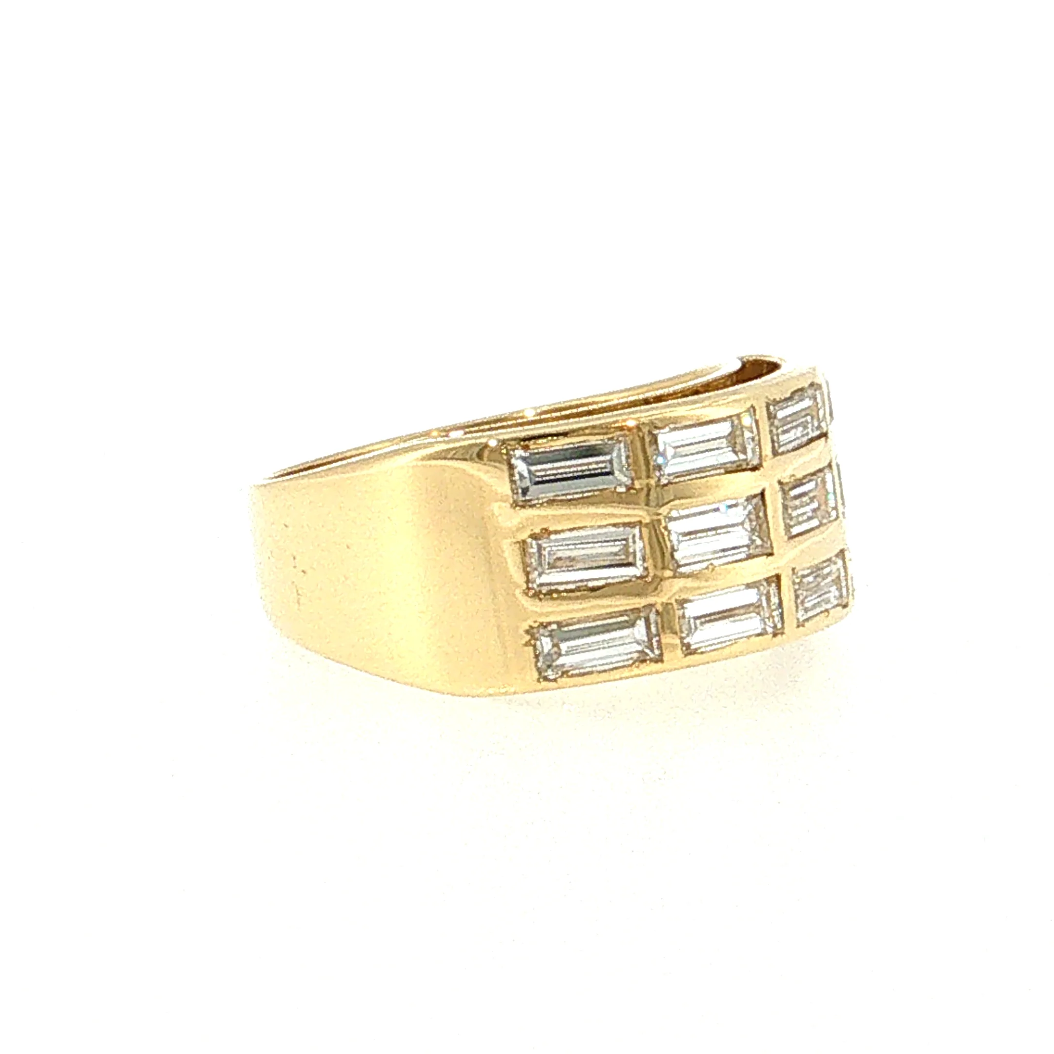 2.16 Diamond Baguette Cocktail Ring 18k Yellow Gold - Image 3