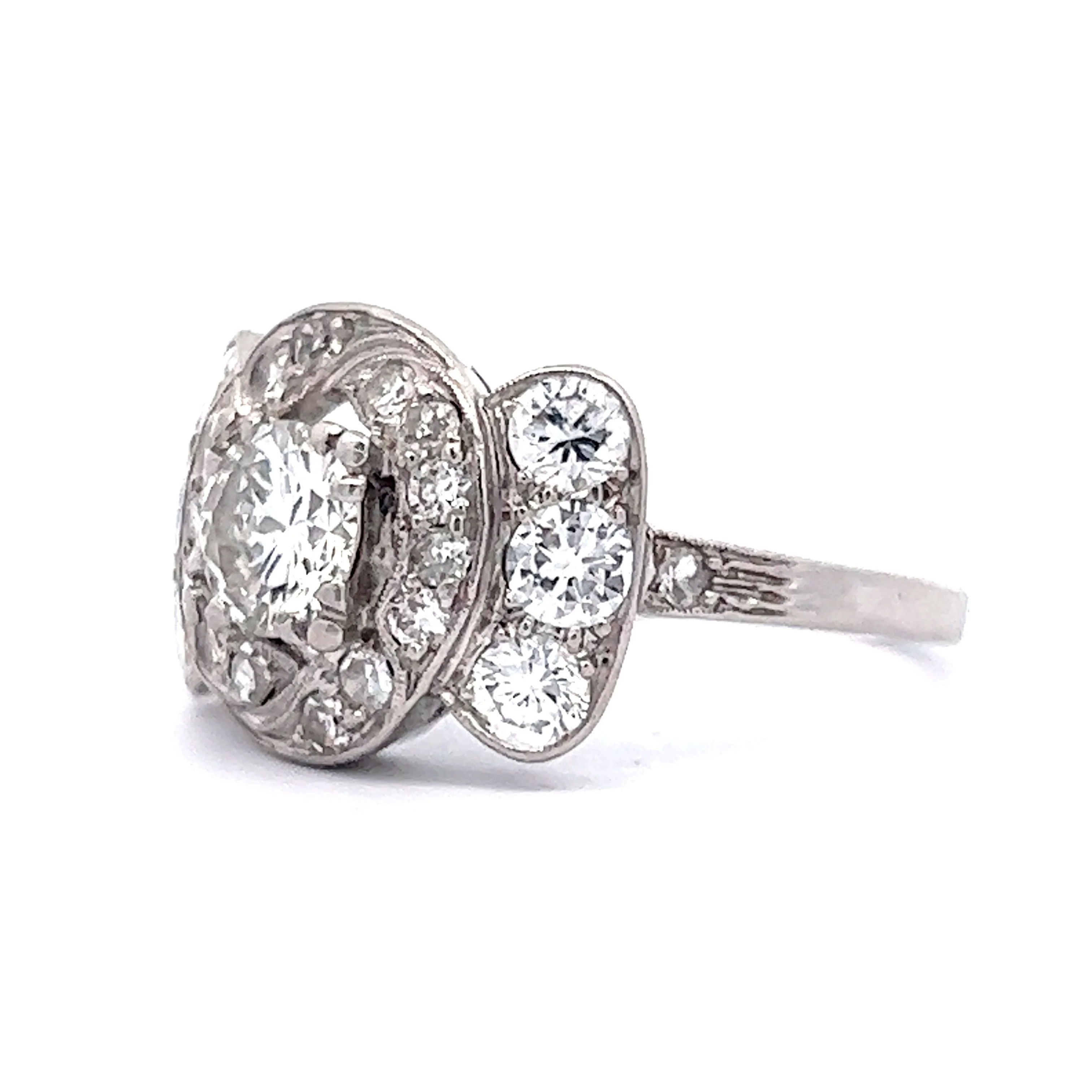 2.21 Art Deco Diamond Cocktail Ring in Platinum - Image 2