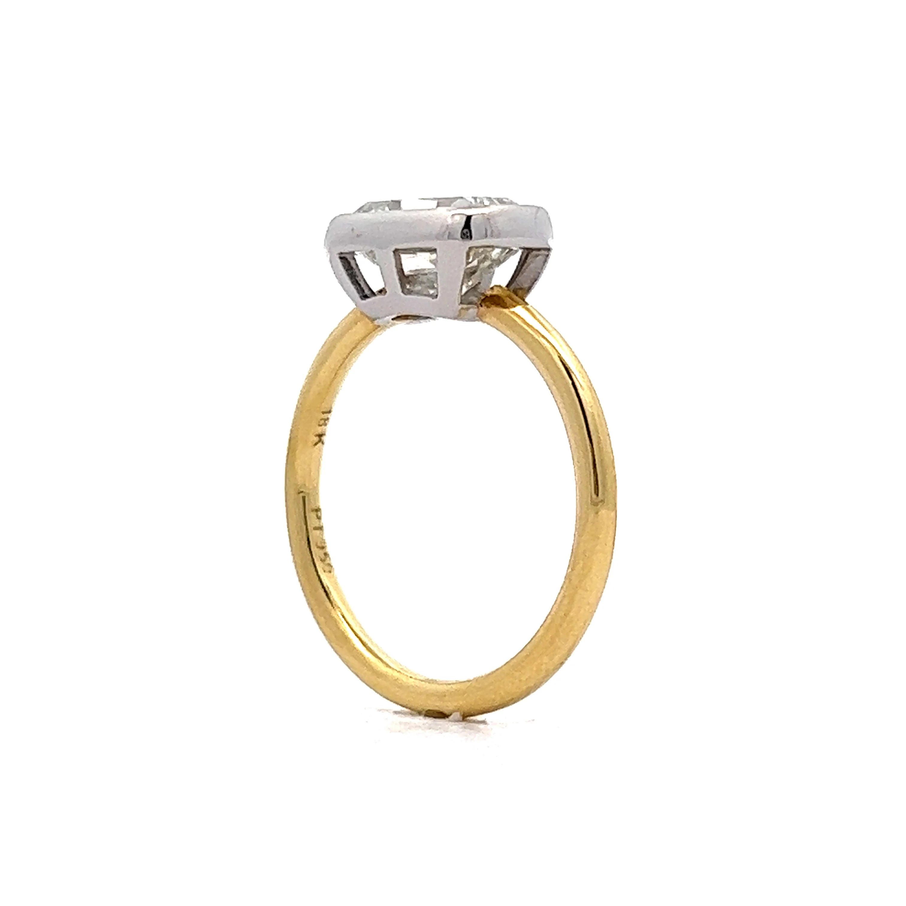 2.21 East/West Cushion Engagement Ring in Yellow Gold & Platinum - Image 5