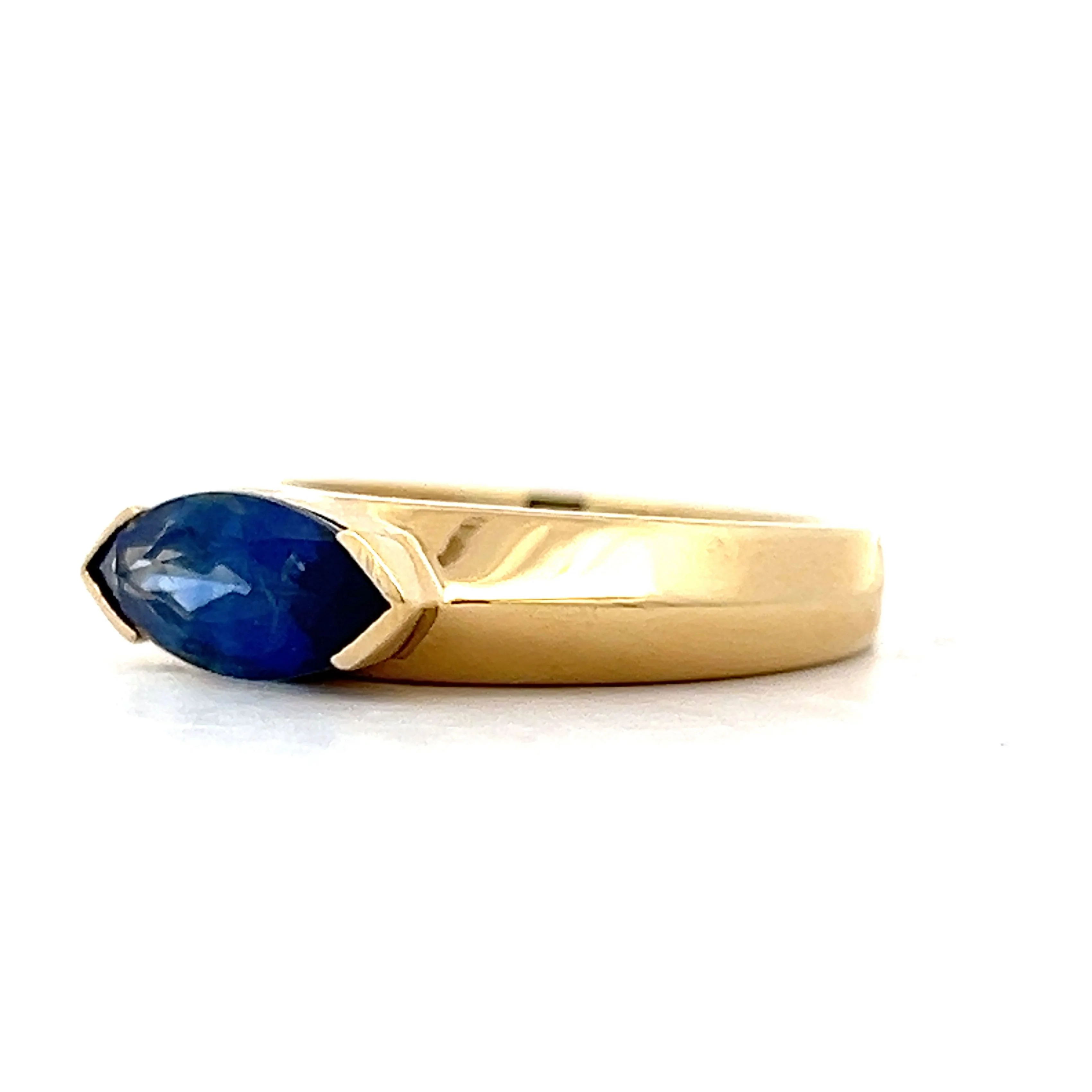 2.25 East/West Marquise Sapphire in 18k Yellow Gold - Image 2