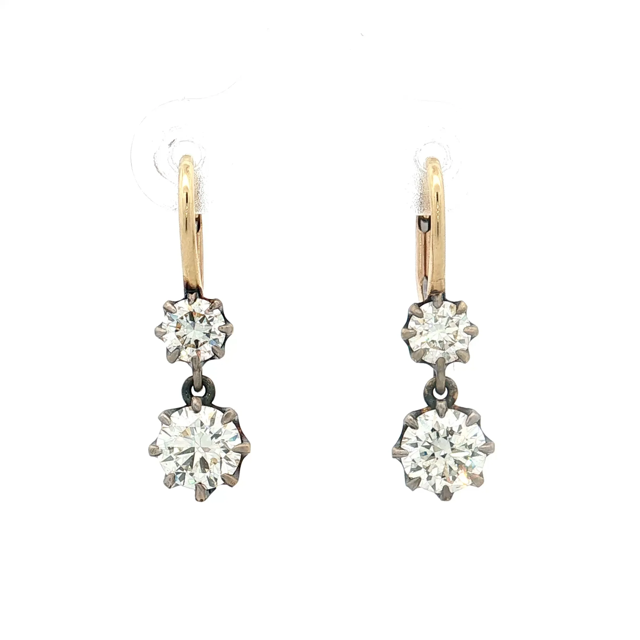2.26 Black Rhodium Diamond Dangle Earrings 18k