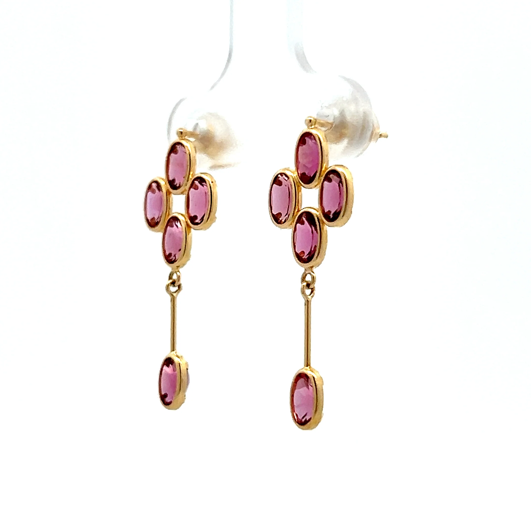 2.30 Pink Tourmaline Drop Earrings in 18k - Image 2