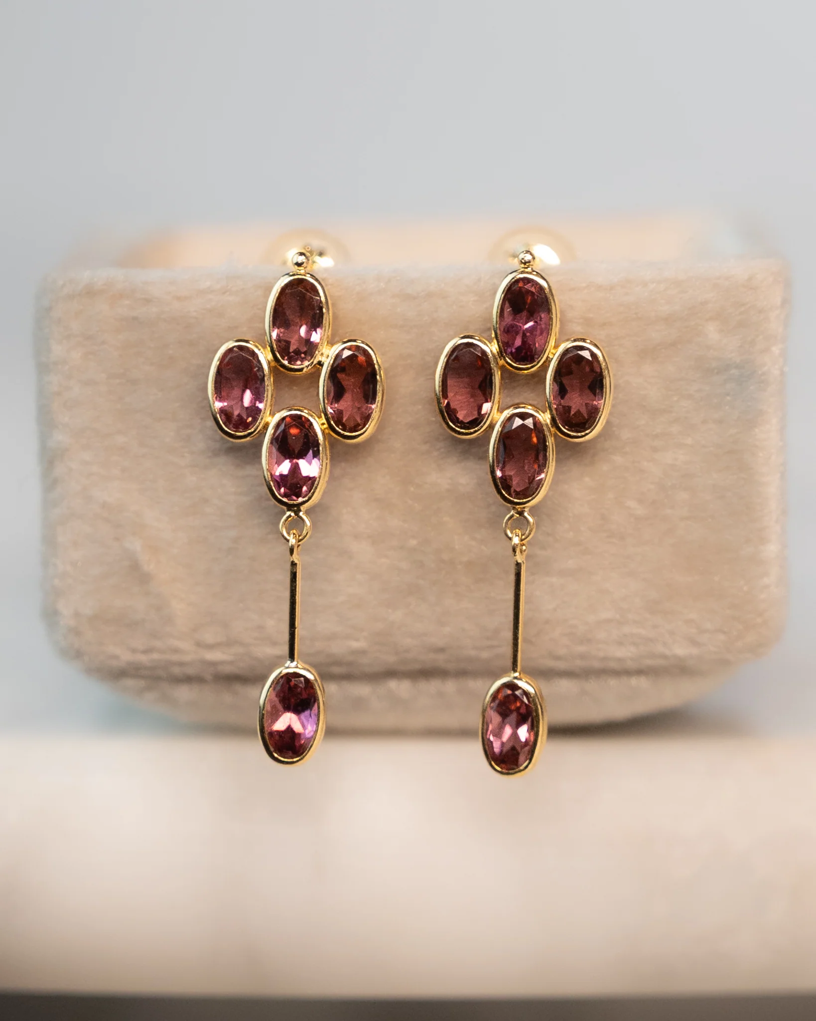2.30 Pink Tourmaline Drop Earrings in 18k - Image 4
