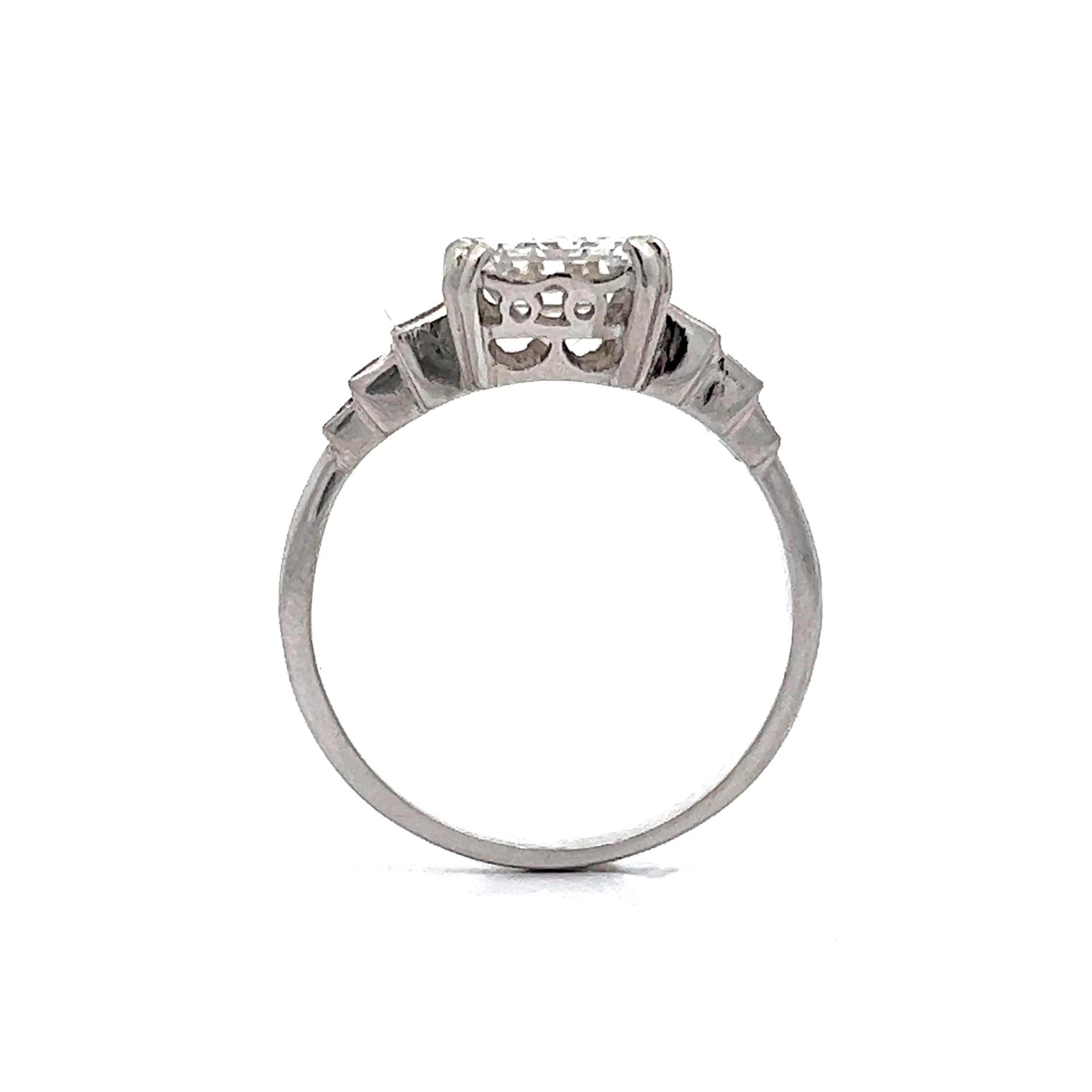 2.33 Emerald Cut Diamond Engagement Ring in Platinum - Image 4