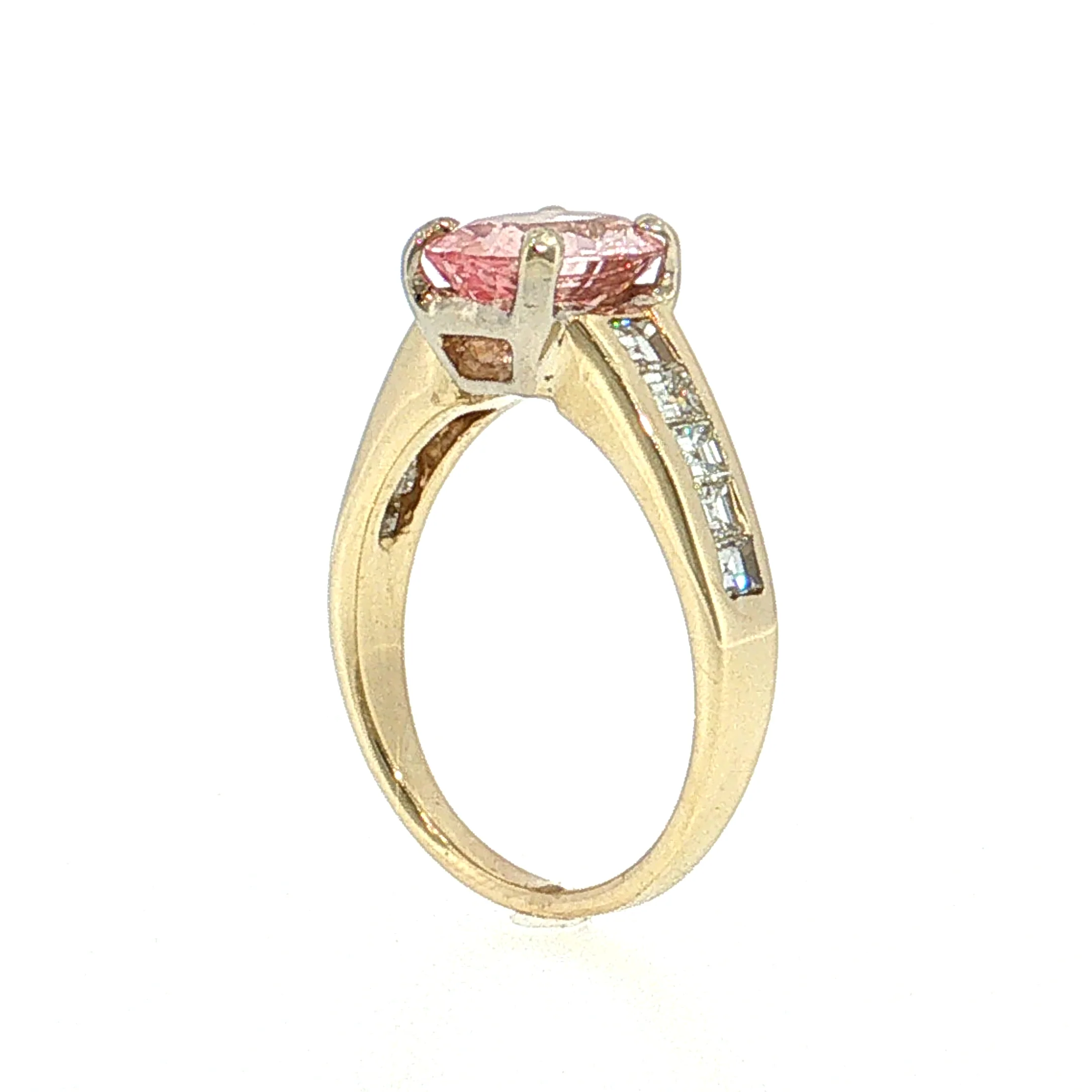 2.34 Padparadscha Sapphire Engagement Ring 14k - Image 5