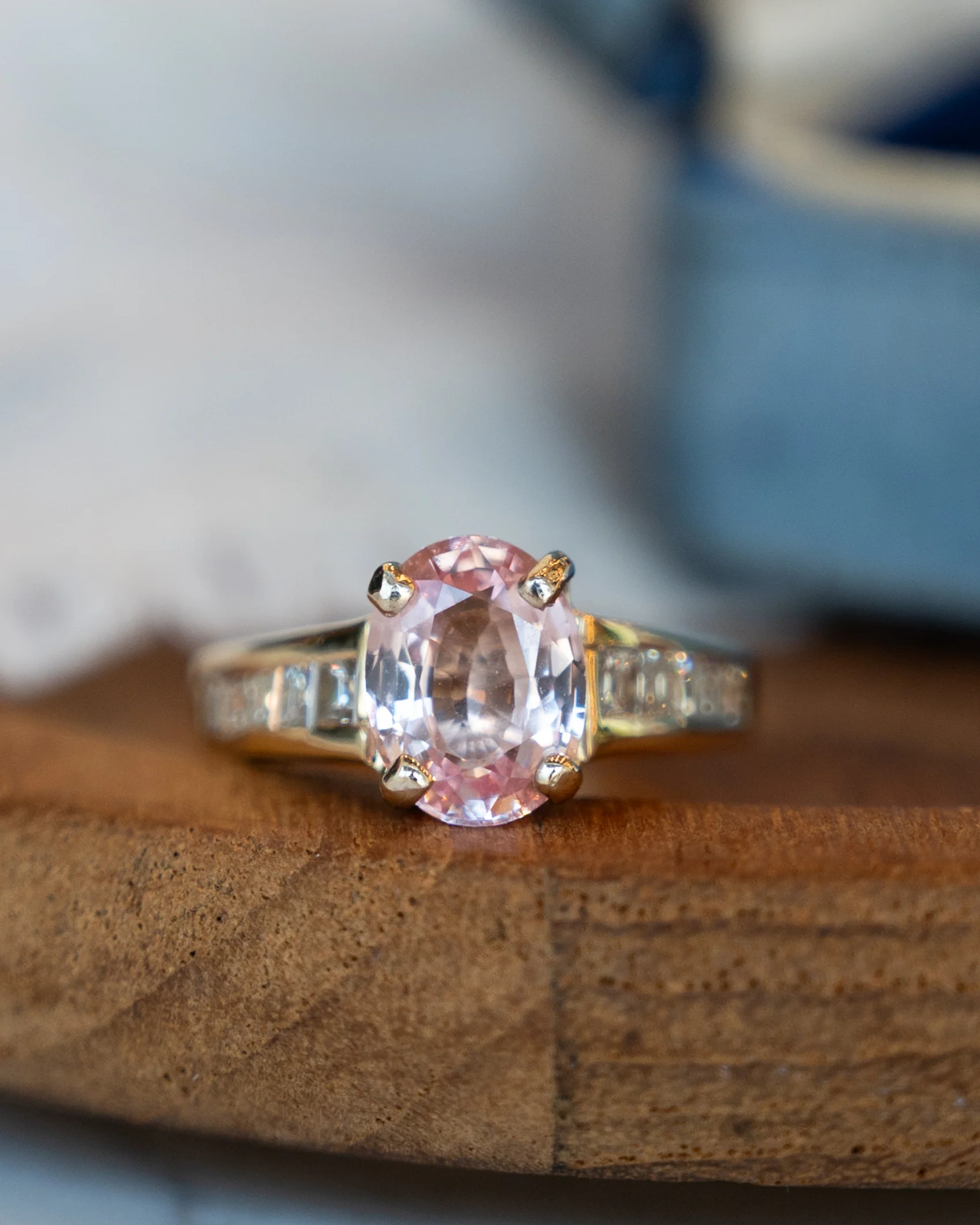 2.34 Padparadscha Sapphire Engagement Ring 14k - Image 6
