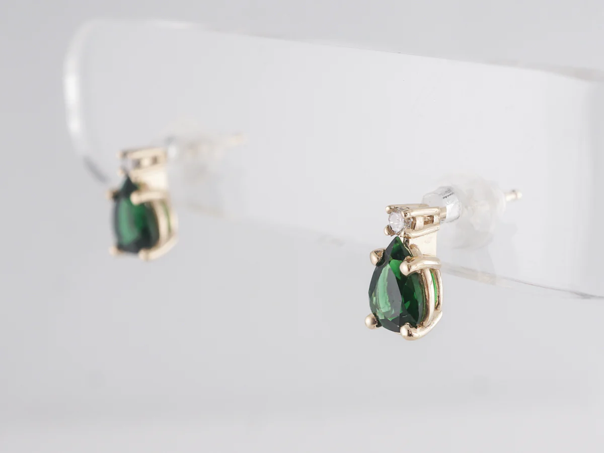 2.36 Tourmaline & Diamond Earrings in 14k Yellow Gold - Image 4