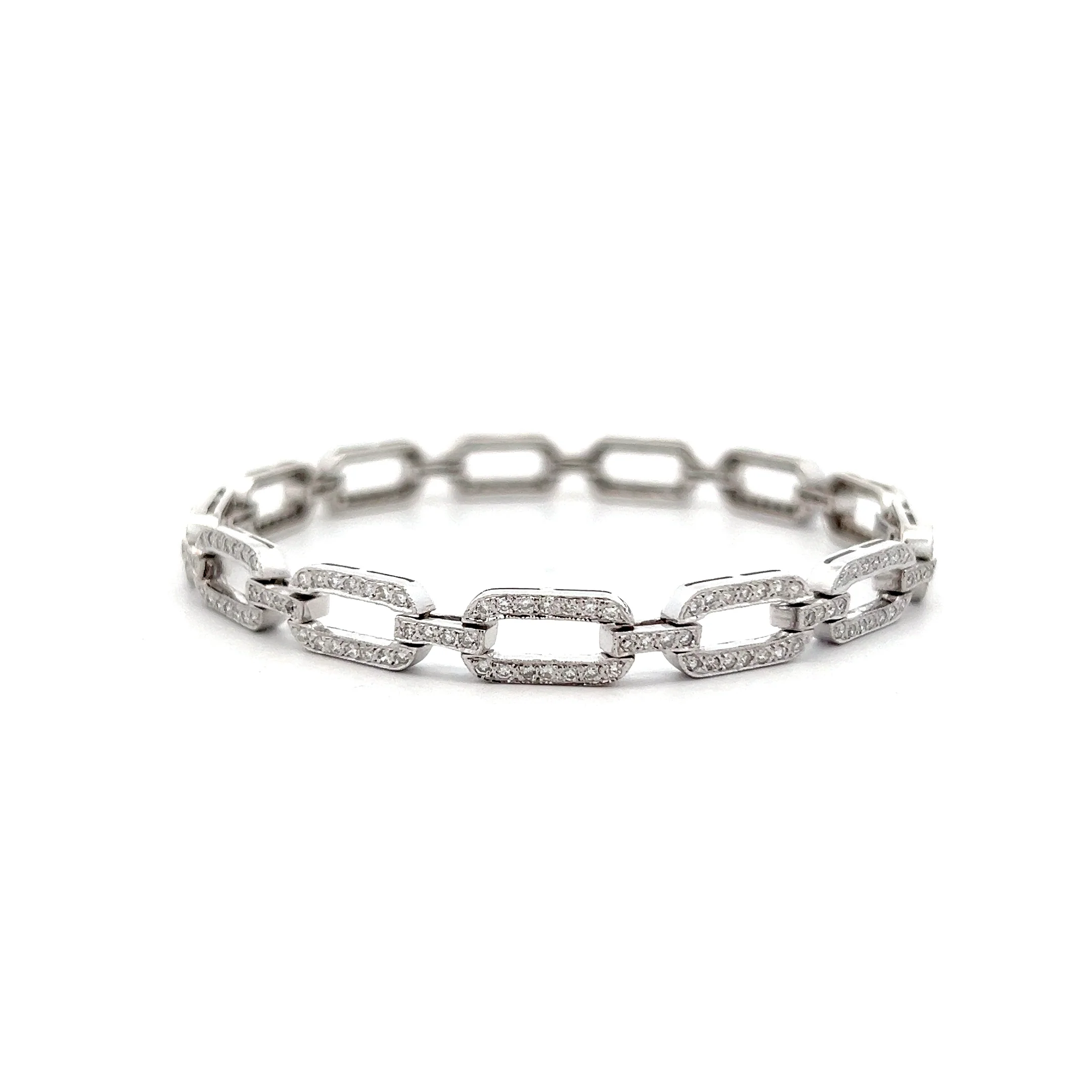 2.40 Geometric Pave Diamond Link Bracelet 18k - Image 3
