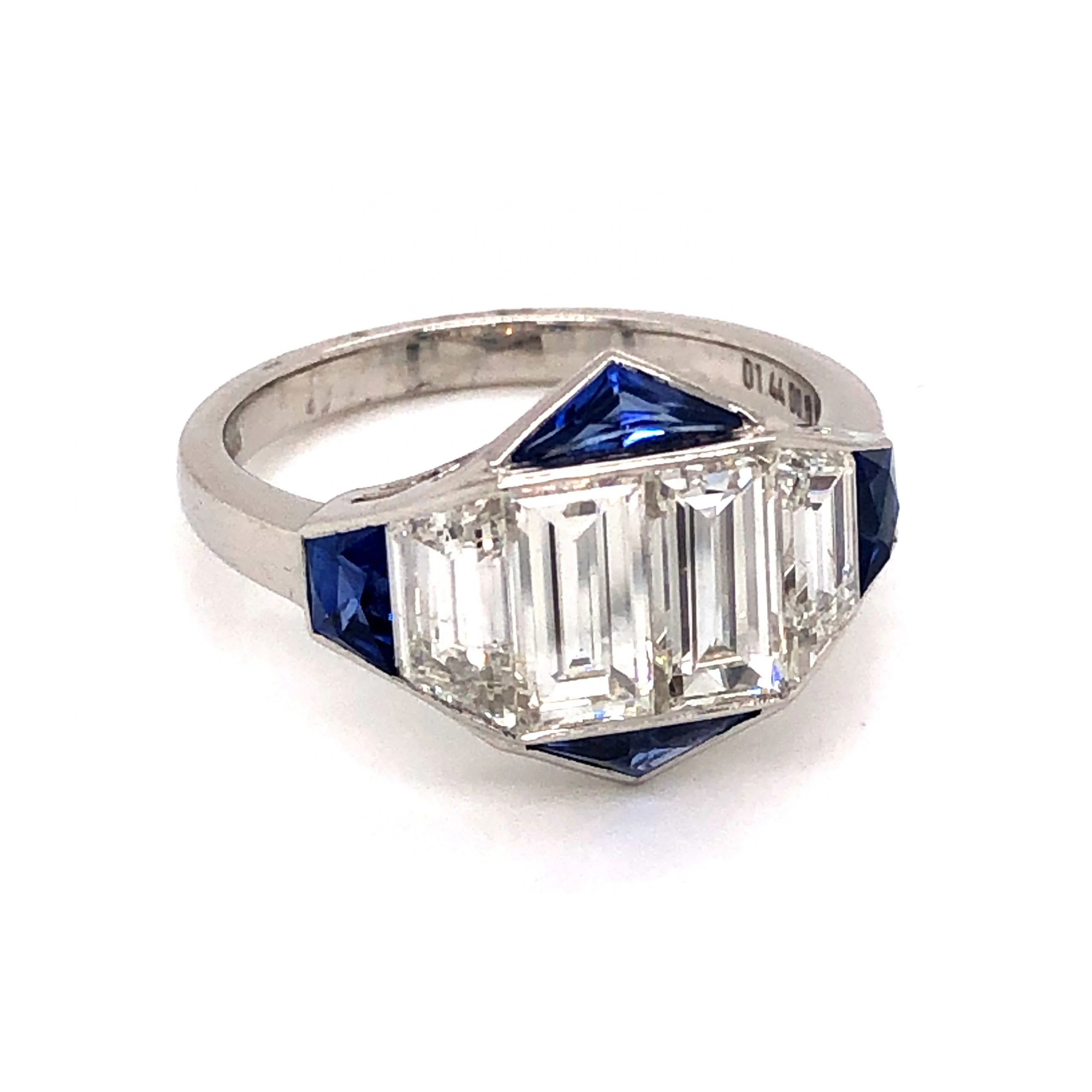 2.42 Diamond & Sapphire Cocktail Ring in Platinum - Image 3