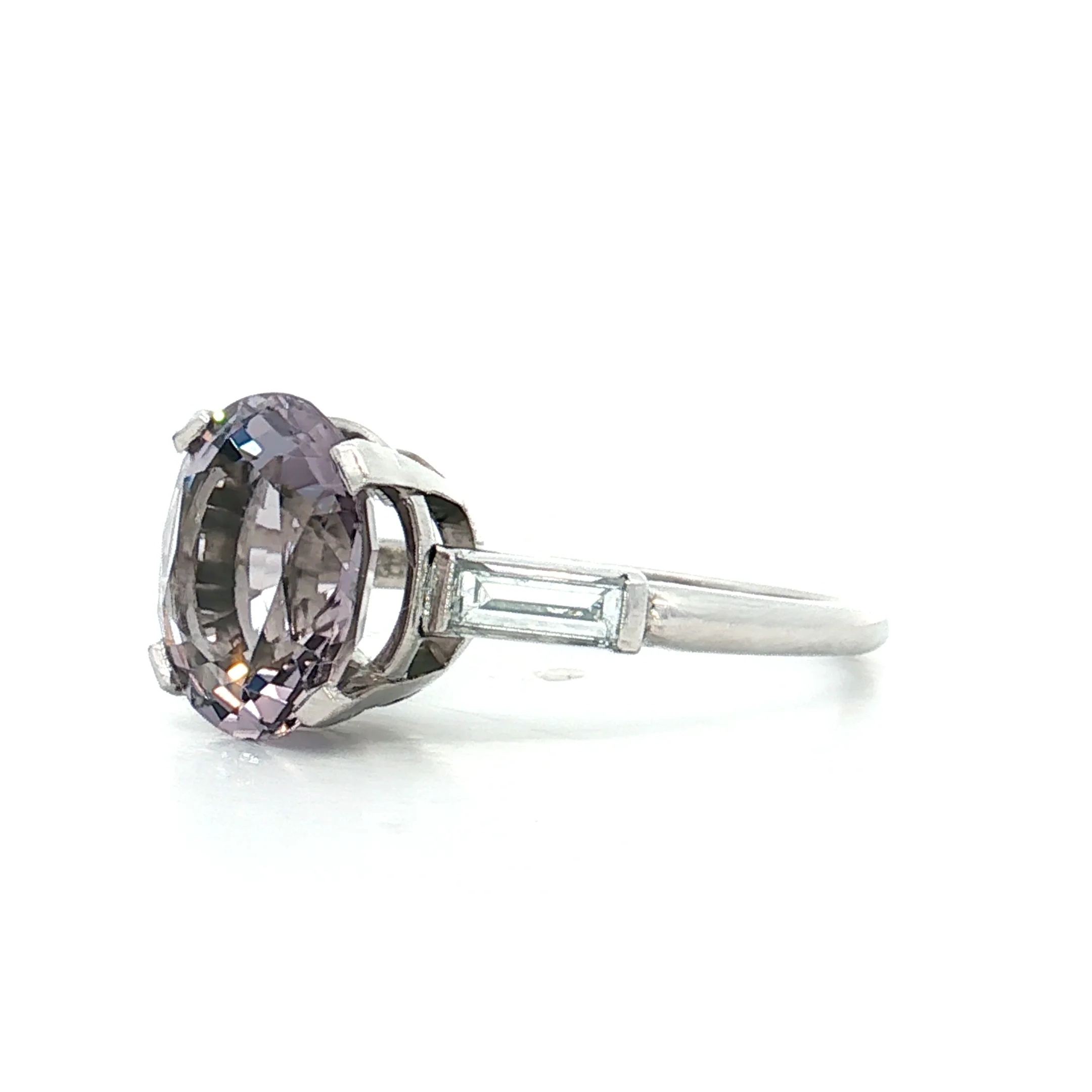 2.43 Vintage Lavender Spinel Engagement Ring in Platinum - Image 2