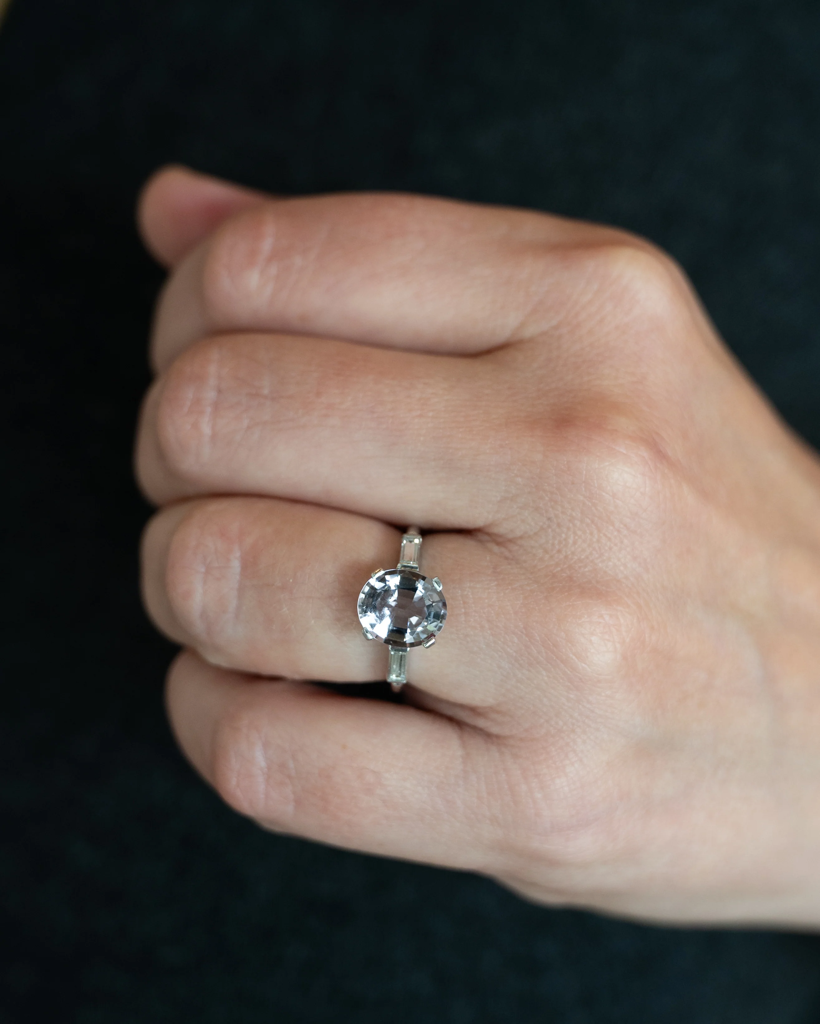 2.43 Vintage Lavender Spinel Engagement Ring in Platinum - Image 7