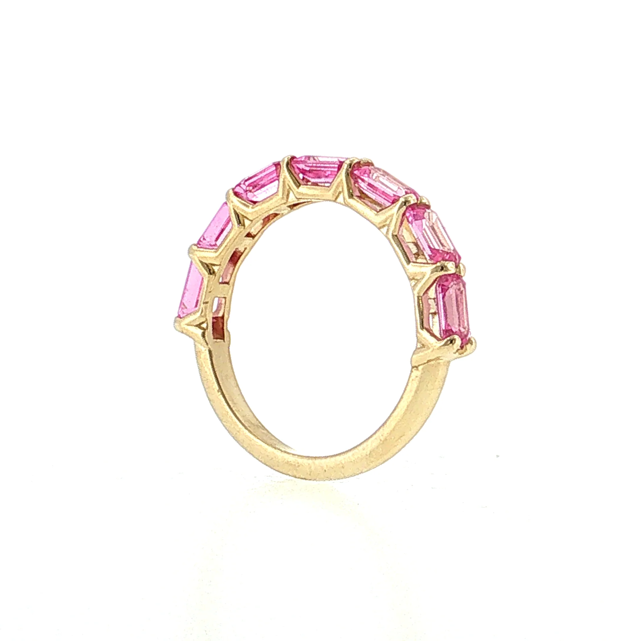 2.45 Baguette Sapphire Half-Eternity Ring 14k - Image 5