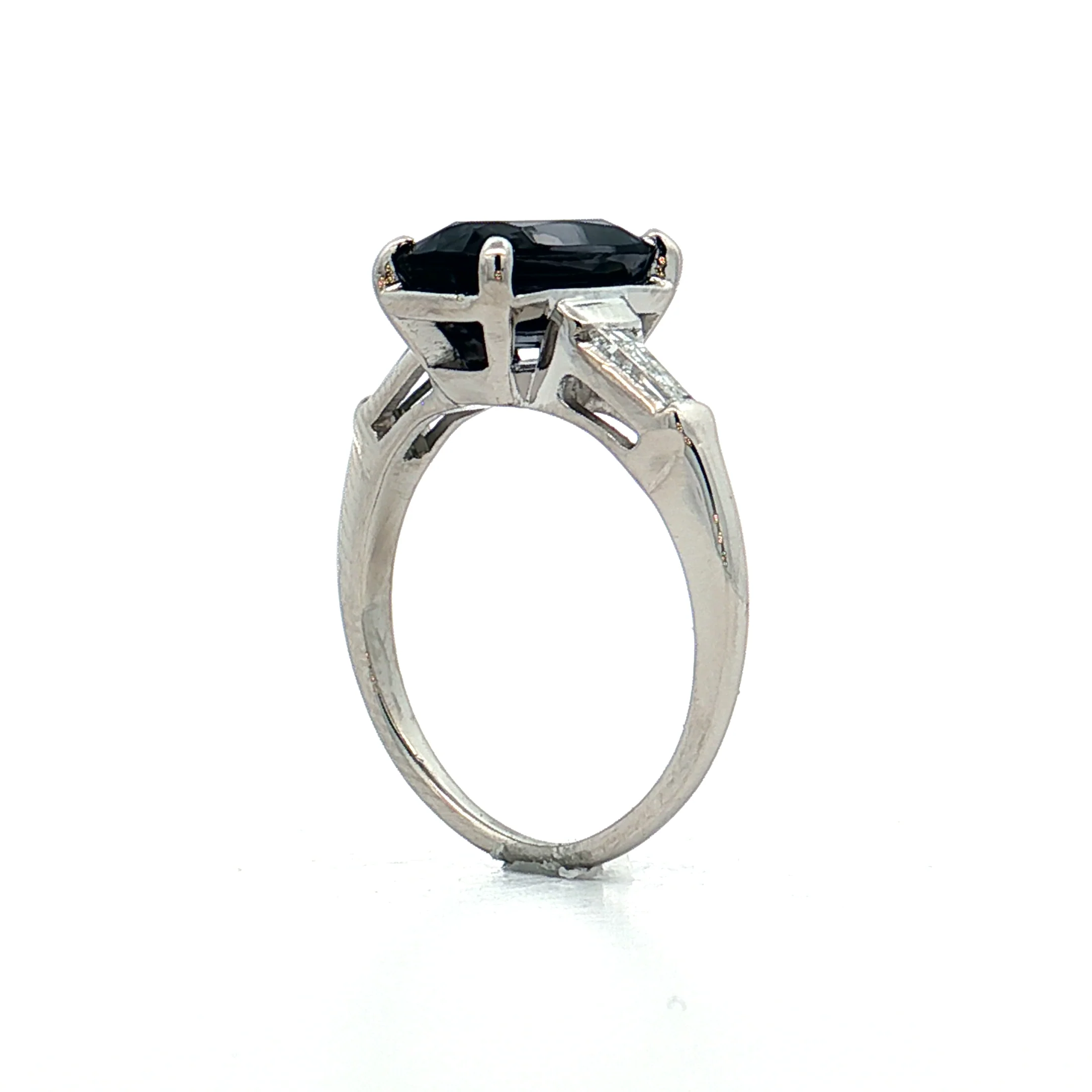 2.45 Vintage Cushion Cut Spinel Engagement Ring Platinum - Image 5