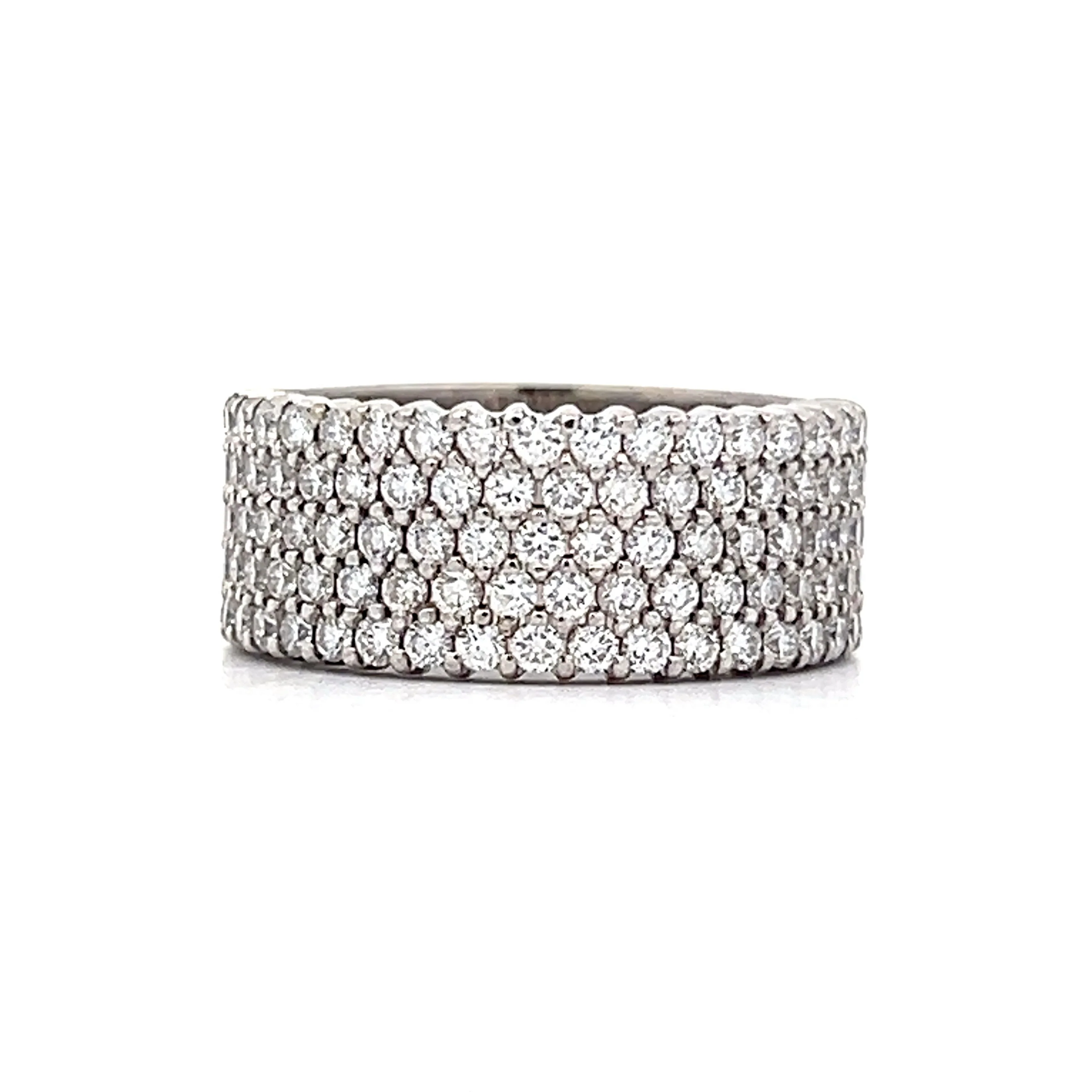2.50 Pave Diamond Cocktail Ring in 14k White Gold