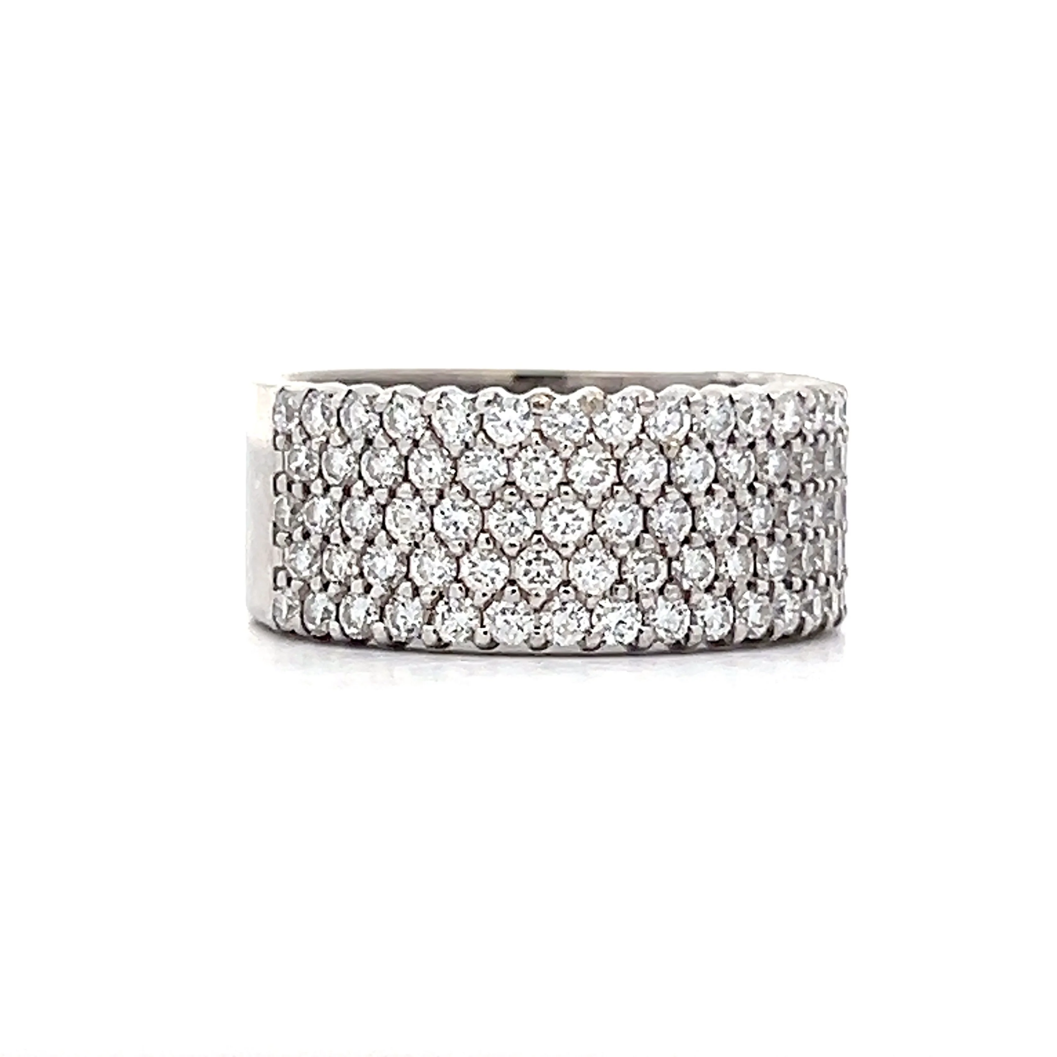 2.50 Pave Diamond Cocktail Ring in 14k White Gold - Image 3