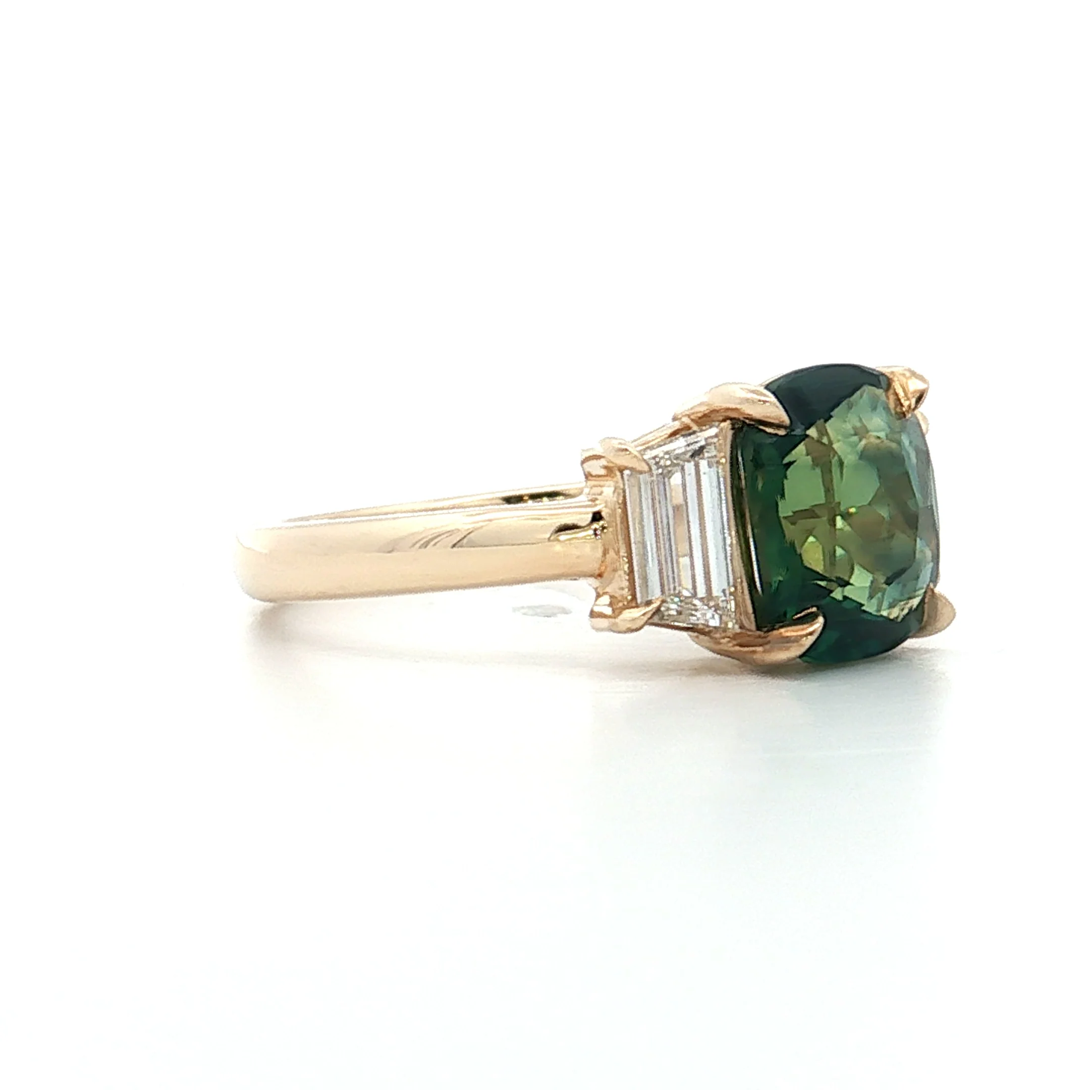 2.52 Sapphire & Diamond Three Stone Engagement Ring 14k - Image 3