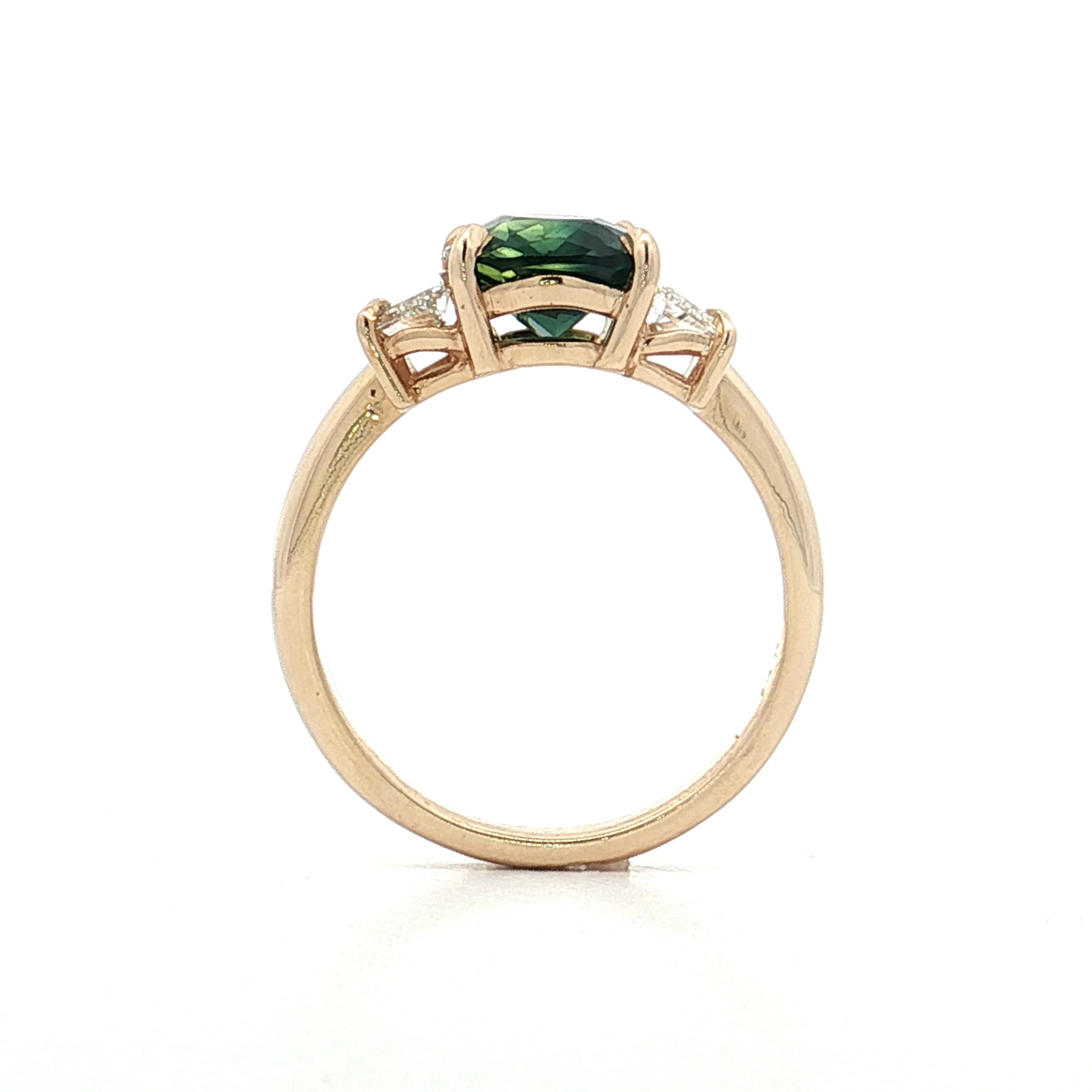 2.52 Sapphire & Diamond Three Stone Engagement Ring 14k - Image 4