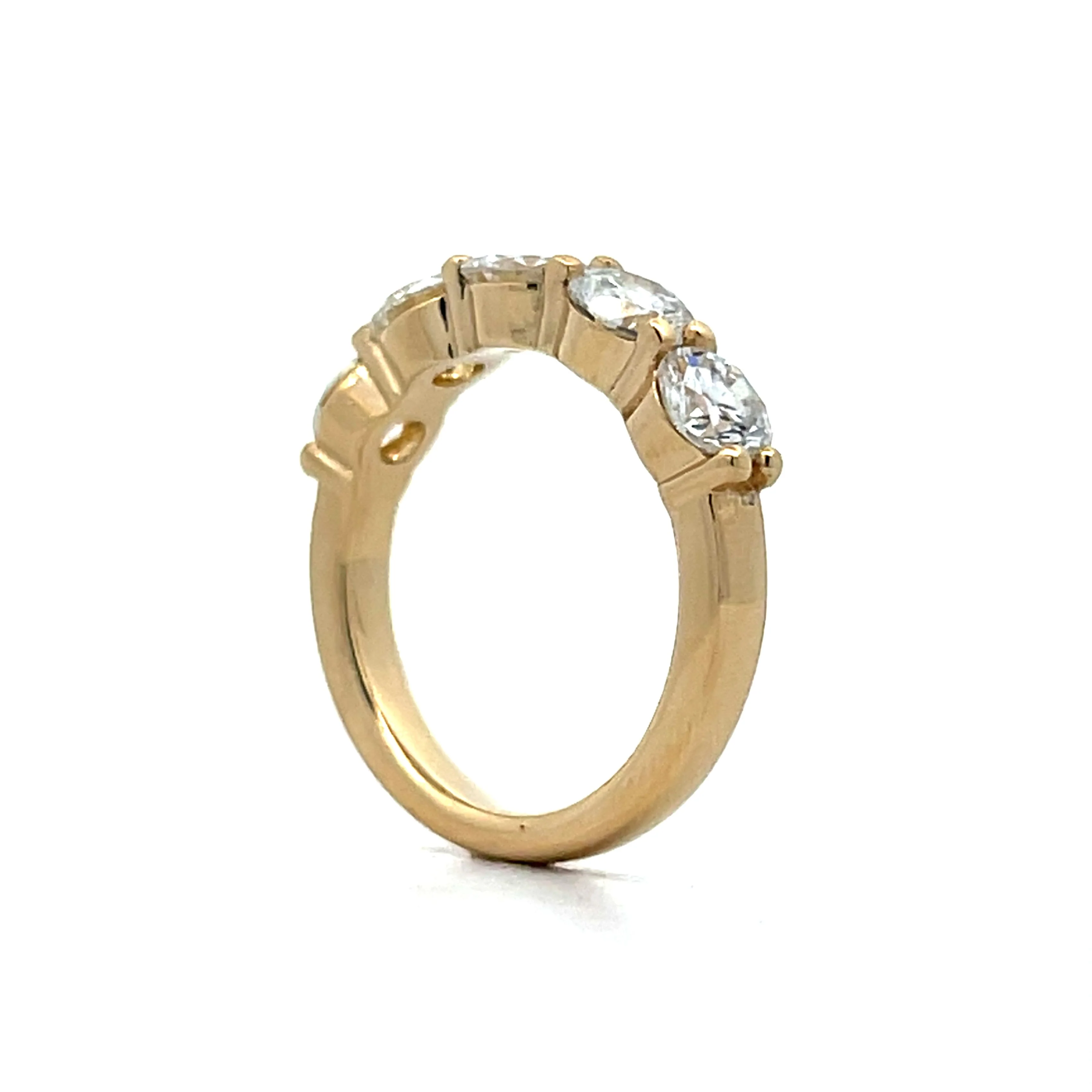 2.57 Five Stone Diamond Band in 14k Yellow Gold - Image 5