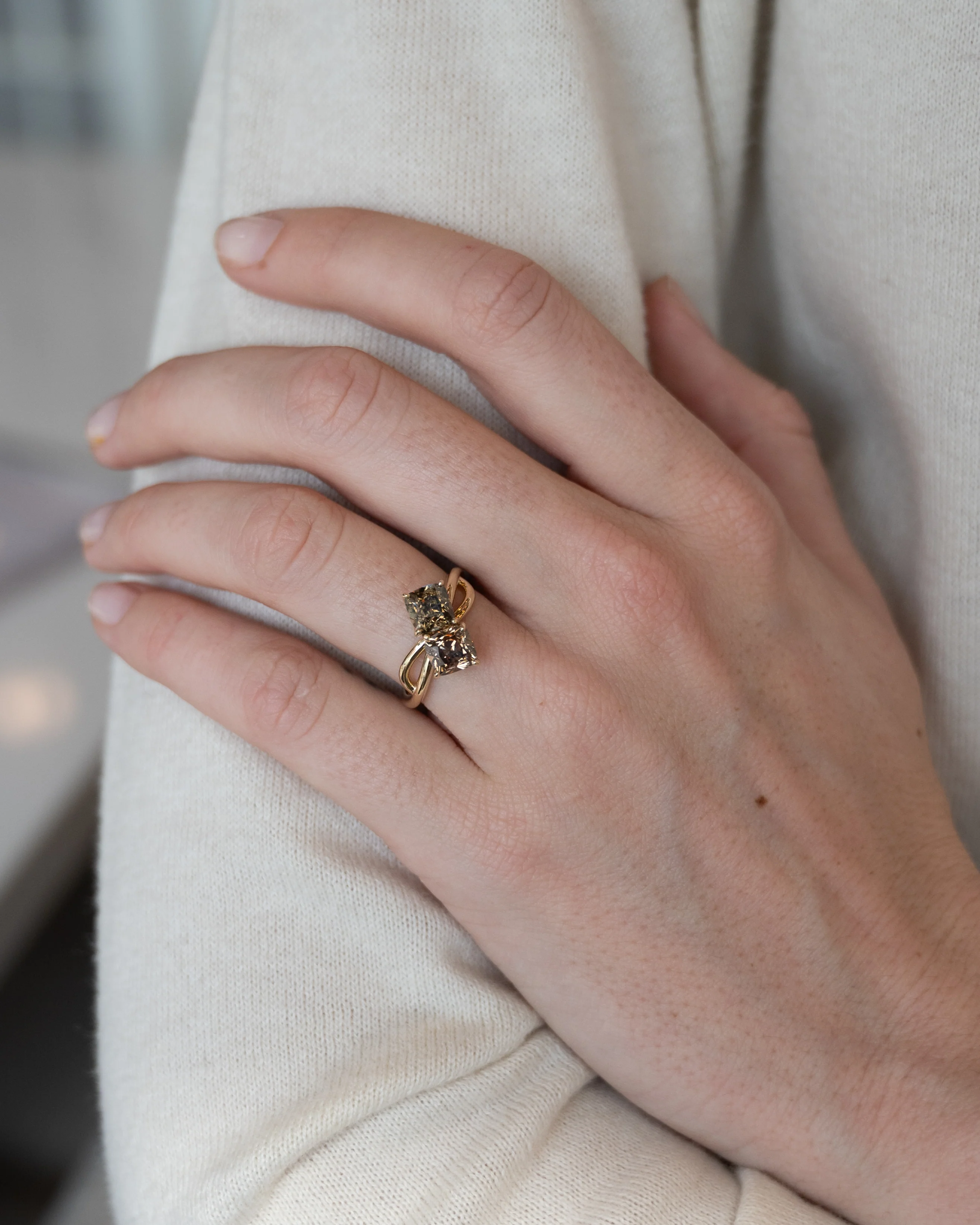 2.60 Toi Et Moi Diamond Engagement Ring 14k Yellow Gold - Image 6
