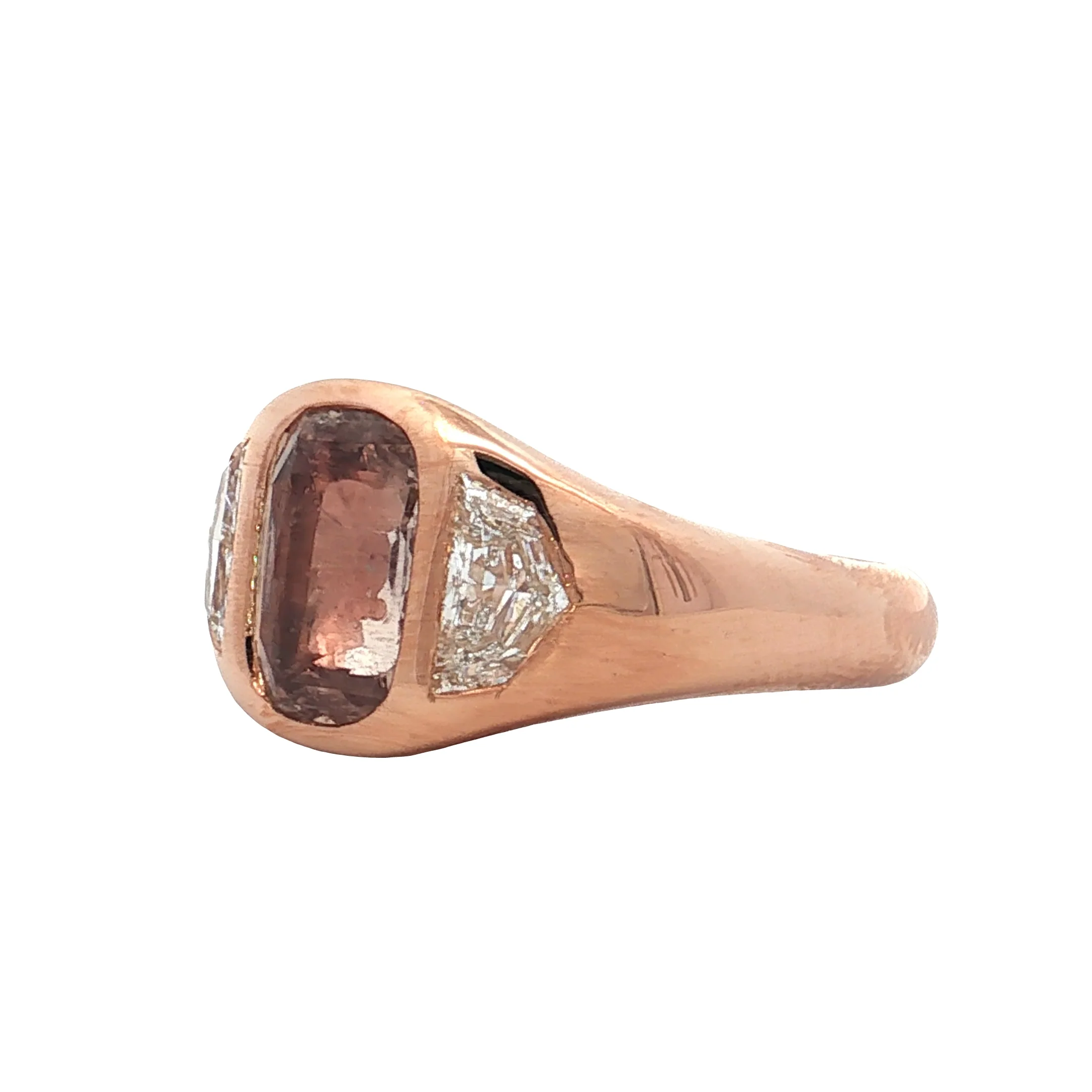 2.62 GIA Cushion Pink Sapphire Engagement Ring 18k - Image 2