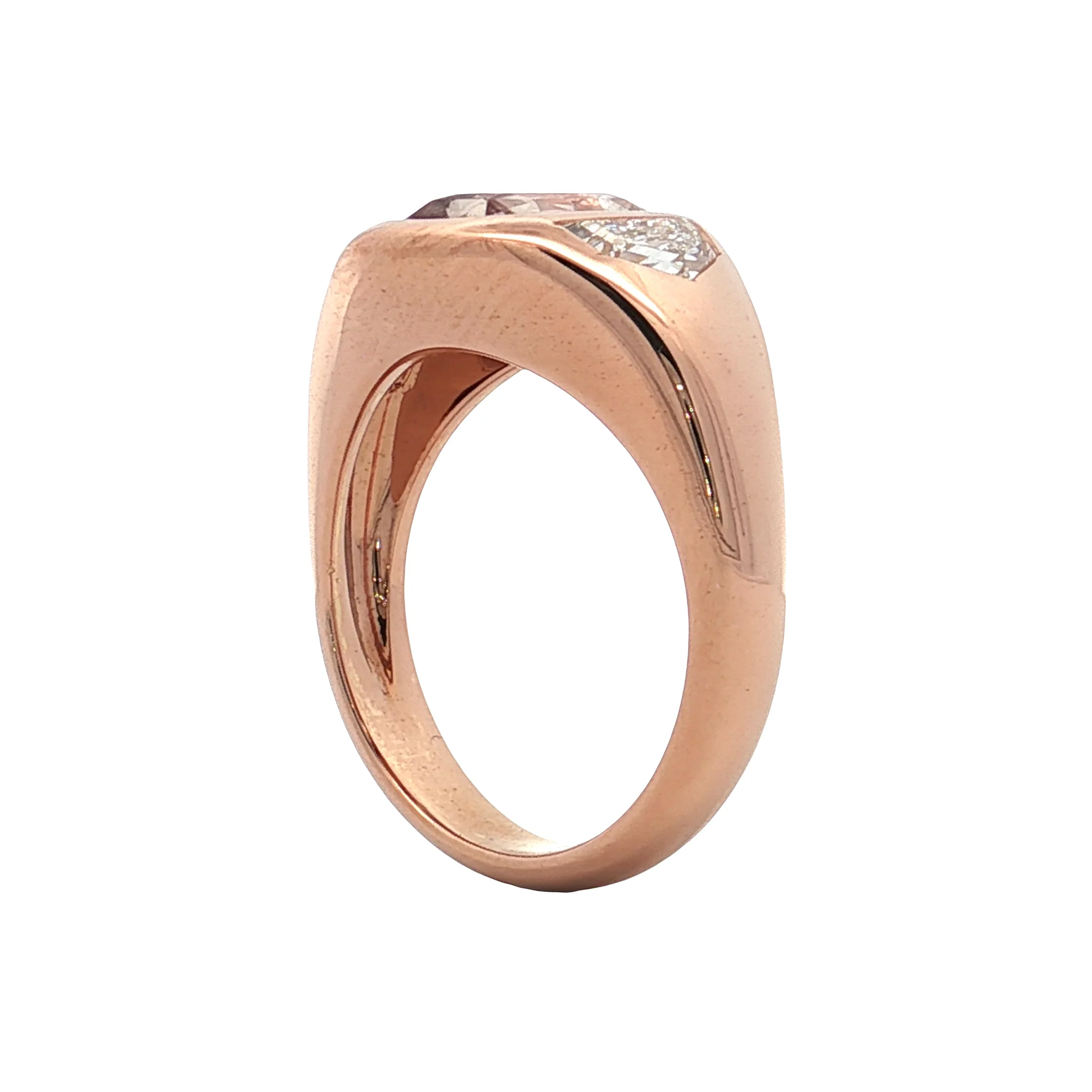 2.62 GIA Cushion Pink Sapphire Engagement Ring 18k - Image 5