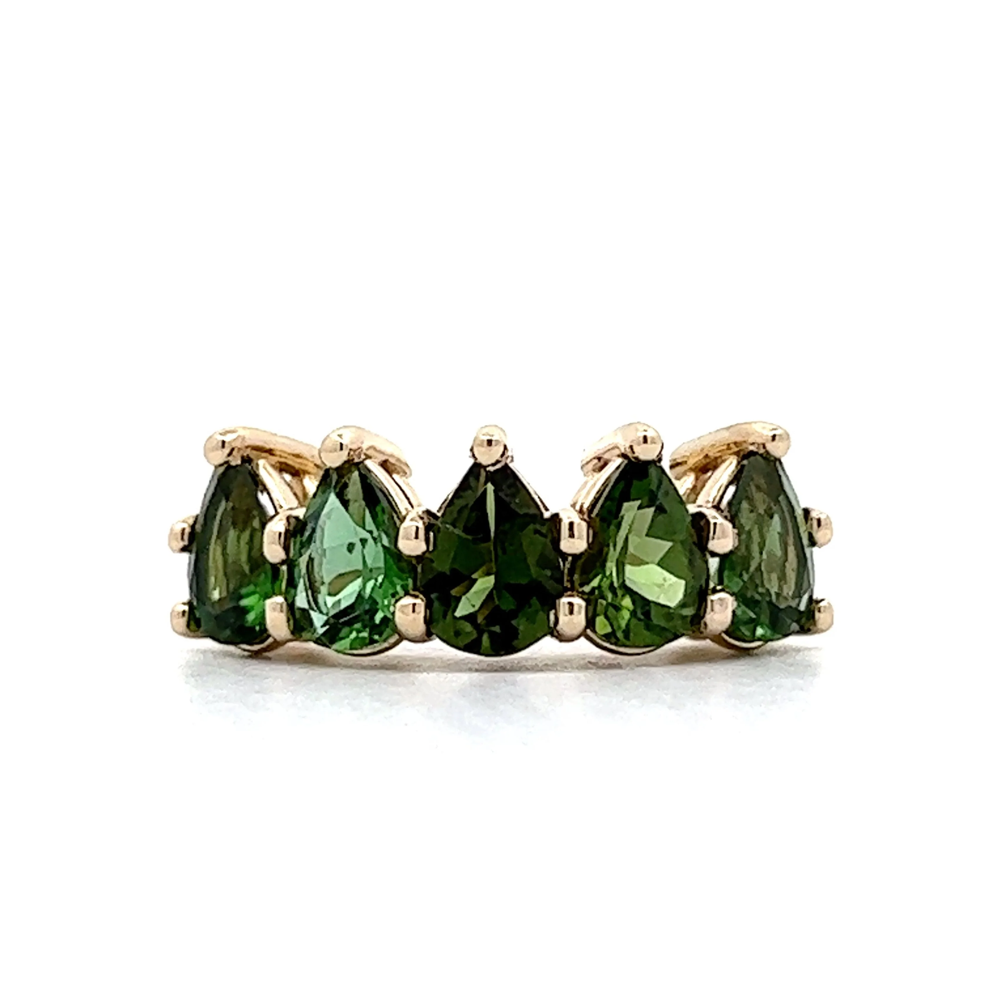 2.70 Pear Cut Tourmaline Stacking Ring in Yellow Gold