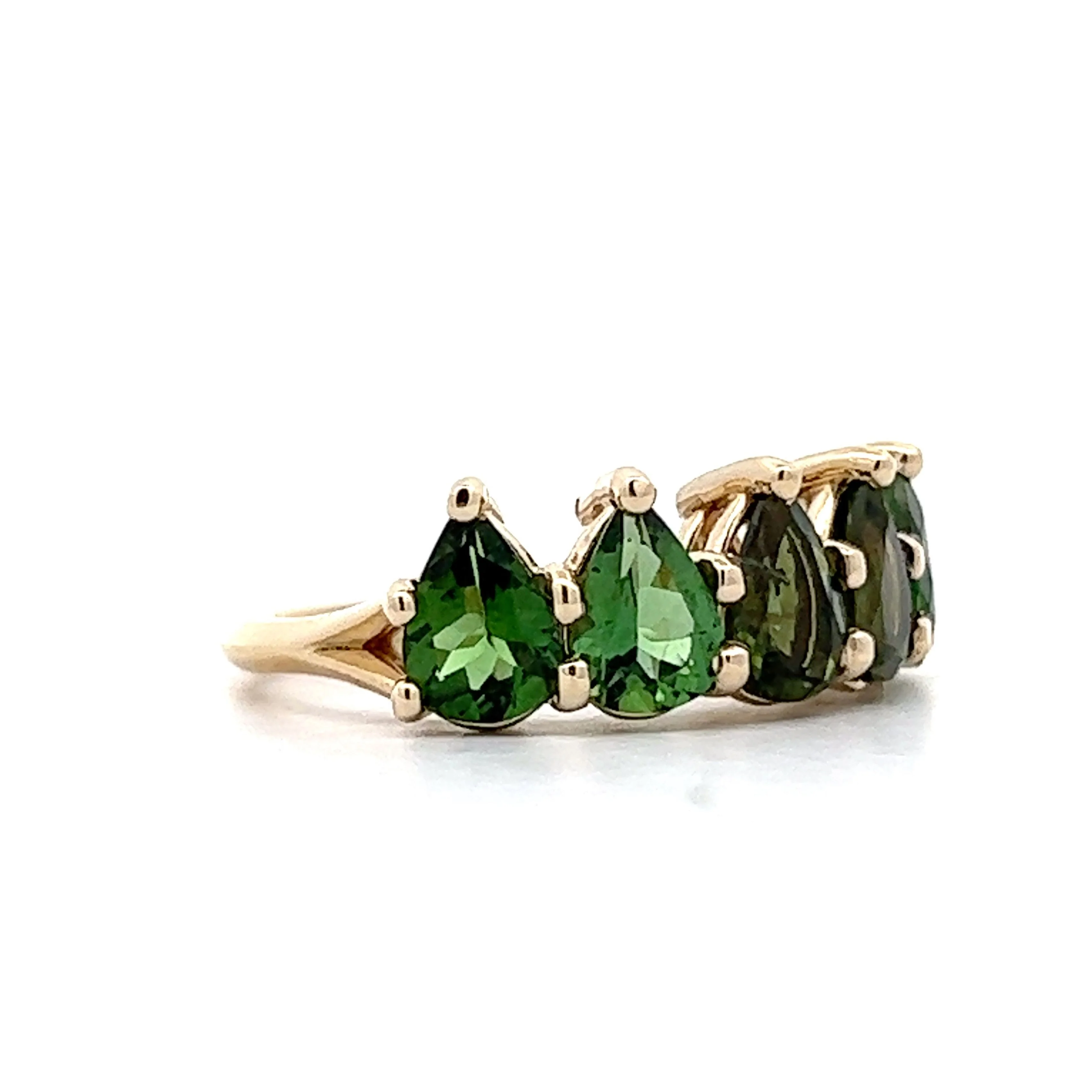 2.70 Pear Cut Tourmaline Stacking Ring in Yellow Gold - Image 3