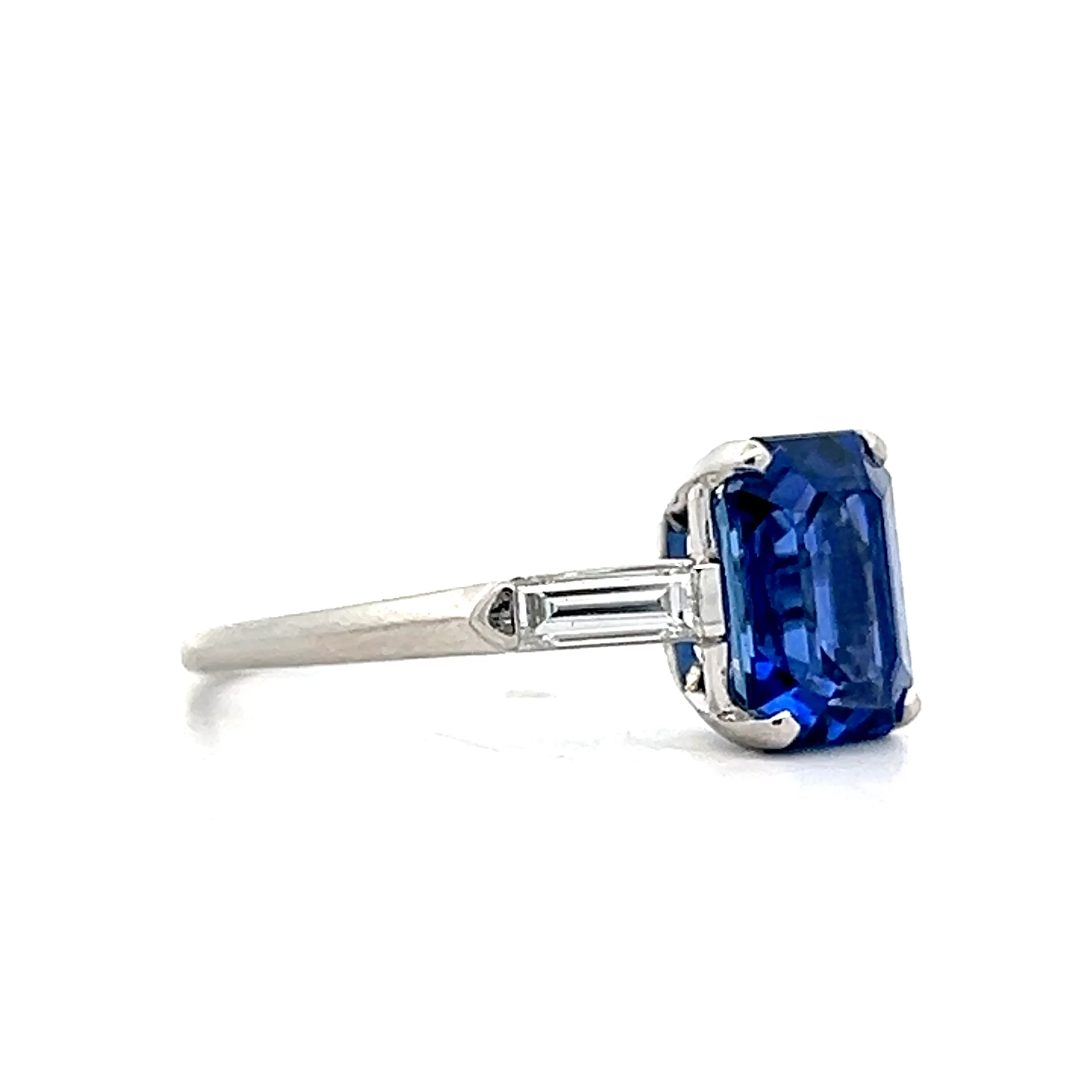 2.72 Emerald Cut Sapphire Engagement Ring in Platinum - Image 3