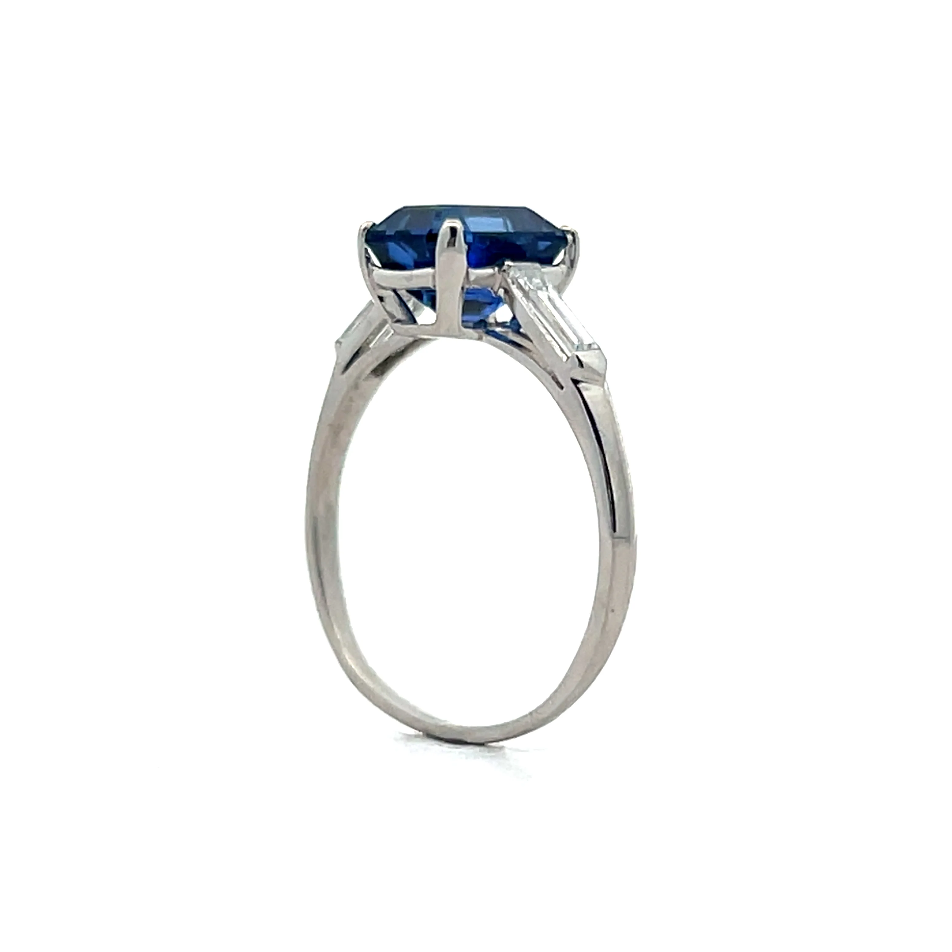 2.72 Emerald Cut Sapphire Engagement Ring in Platinum - Image 5