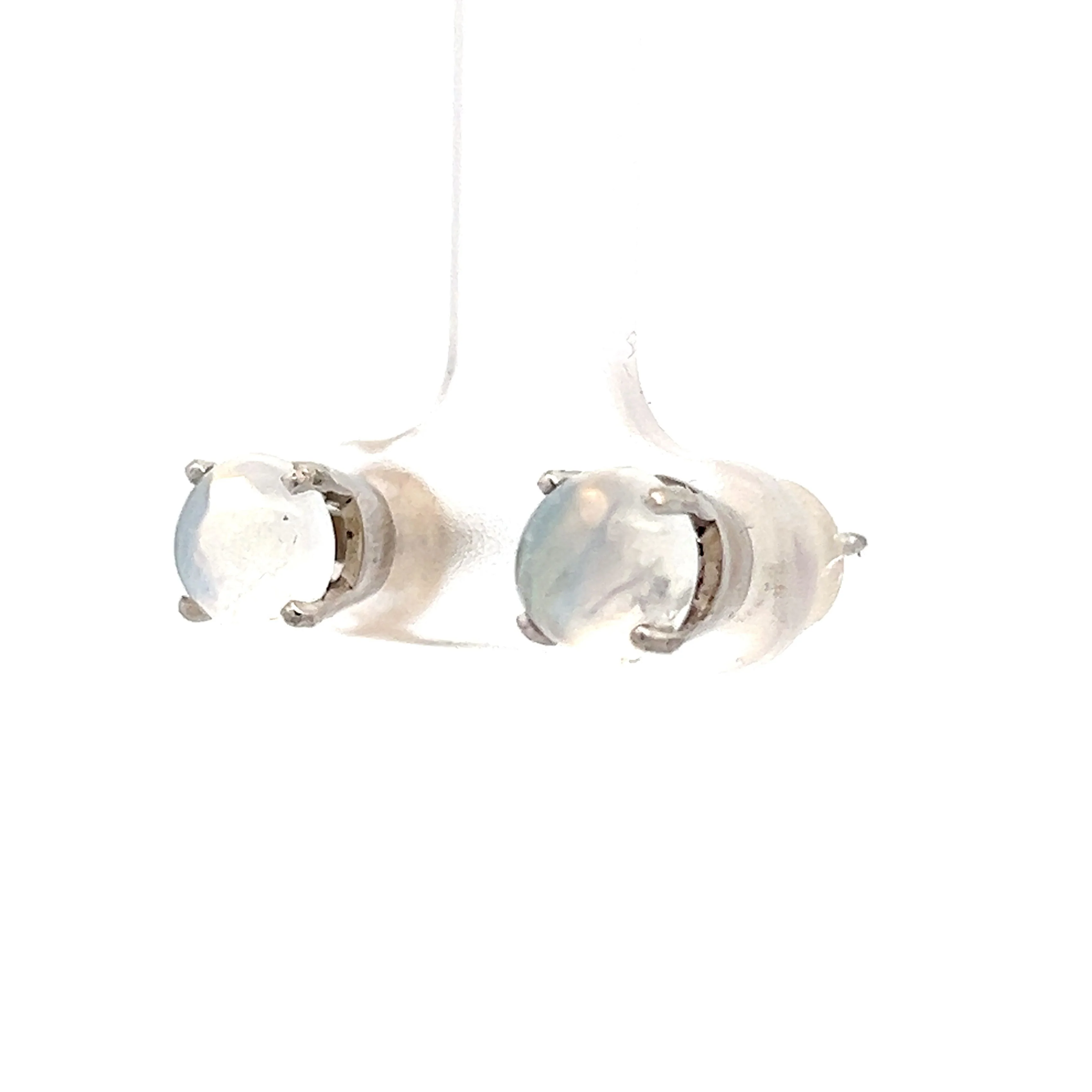 2.80 Cabochon Moonstone Stud Earrings in 14k - Image 2