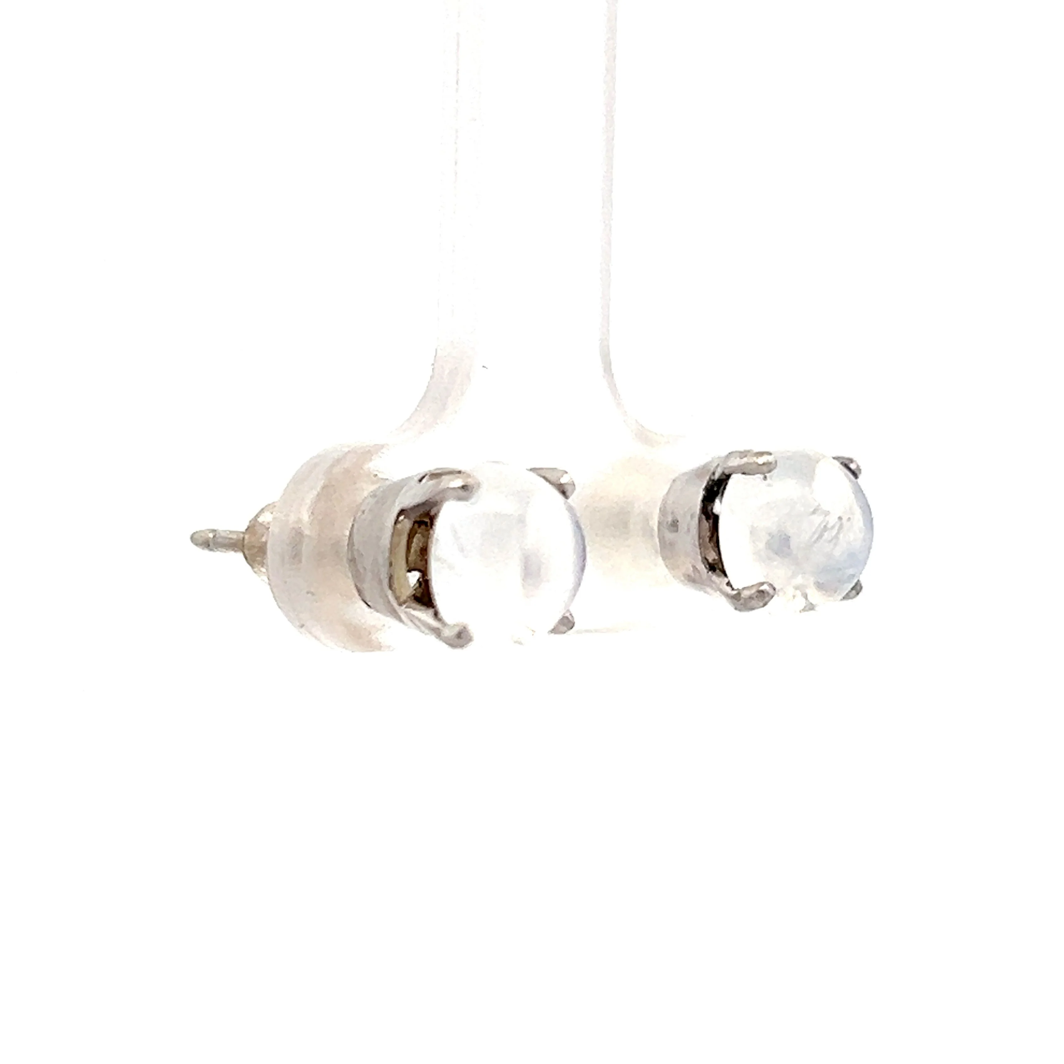 2.80 Cabochon Moonstone Stud Earrings in 14k - Image 3