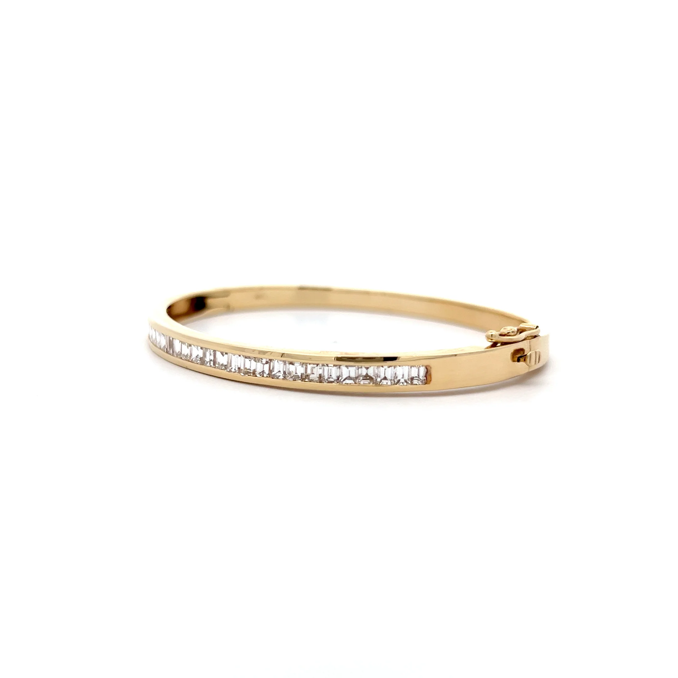 2.80 Emerald Cut Diamond Bangle Bracelet in 14k - Image 2
