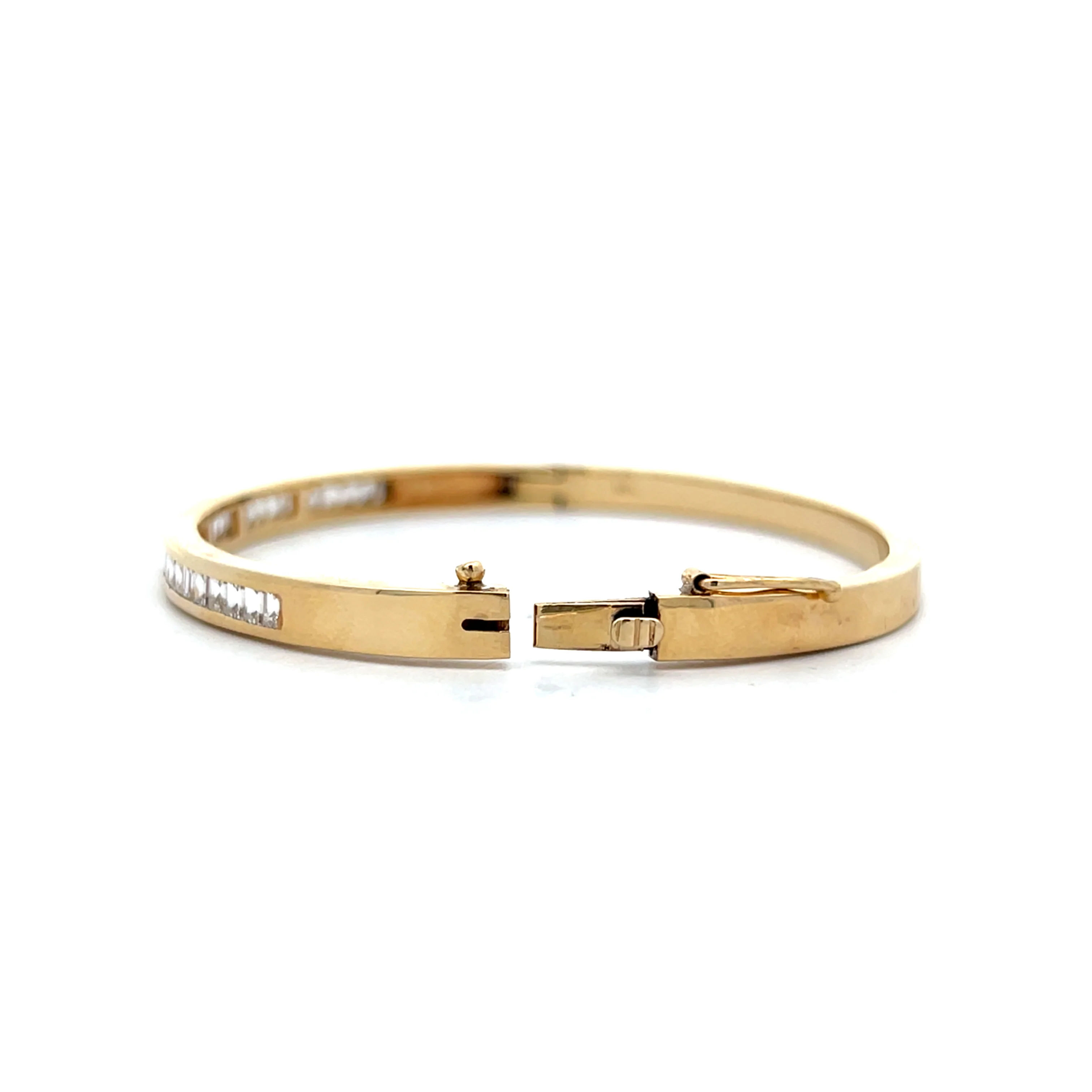 2.80 Emerald Cut Diamond Bangle Bracelet in 14k - Image 4