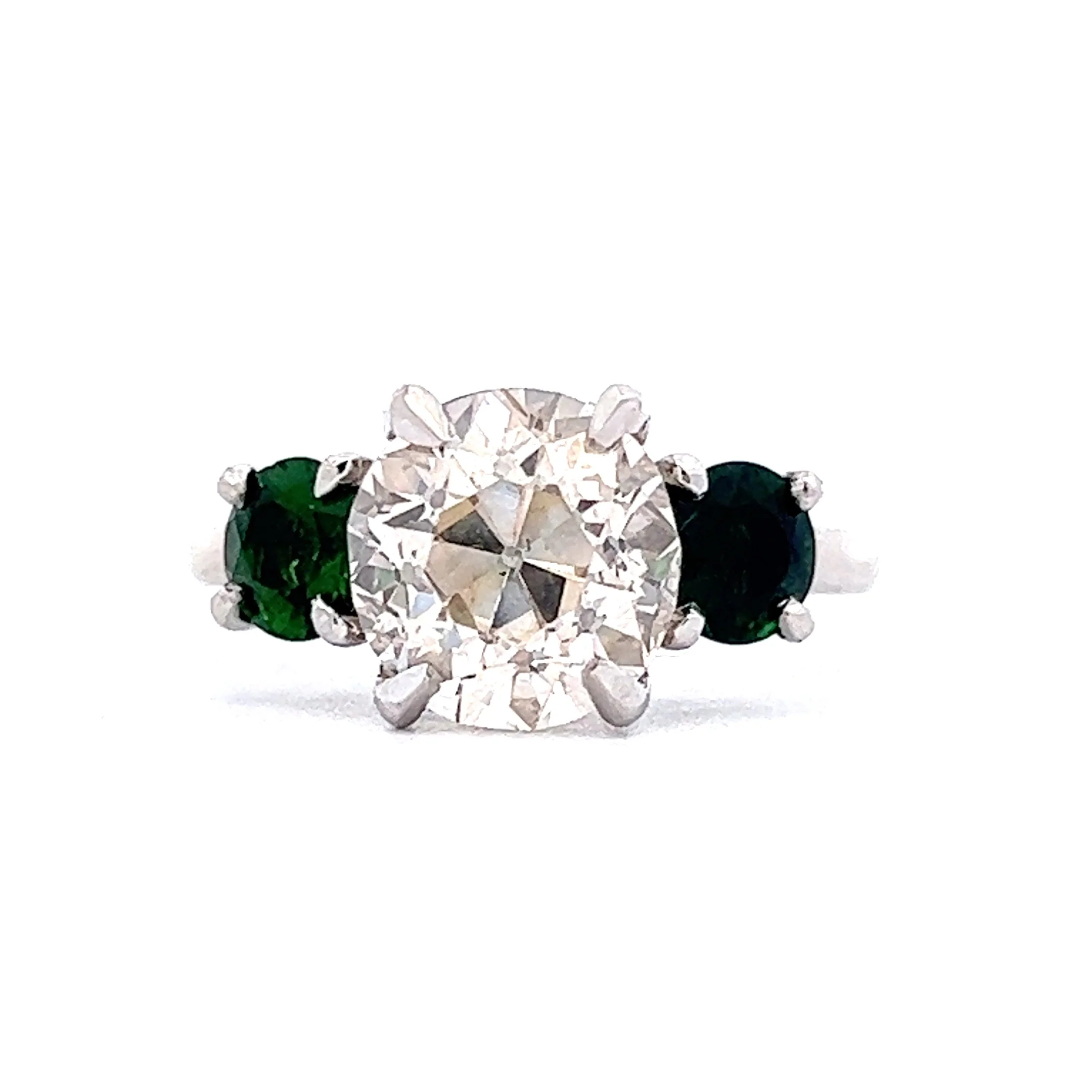 2.85 Old Euro Engagement Ring in Platinum