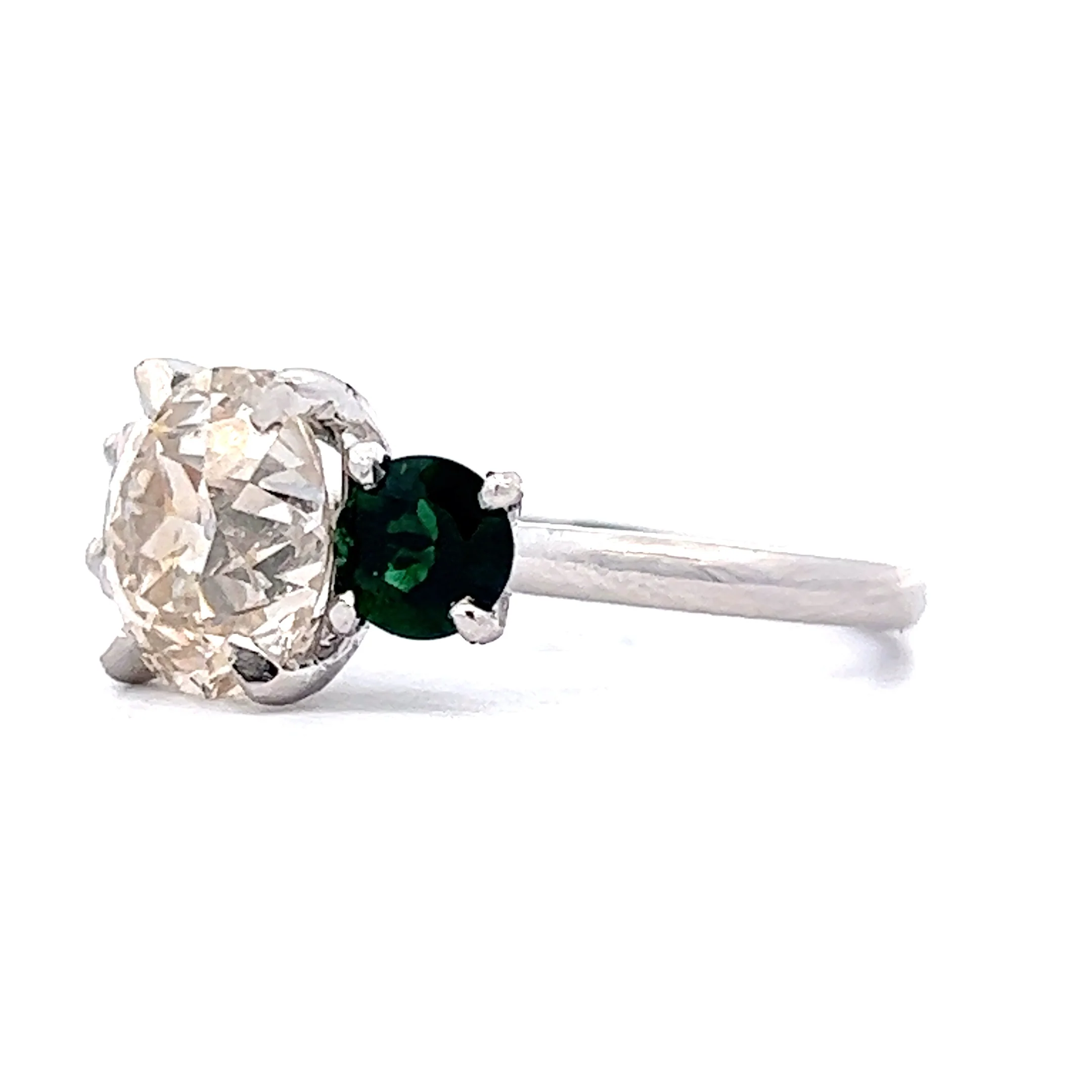 2.85 Old Euro Engagement Ring in Platinum - Image 2