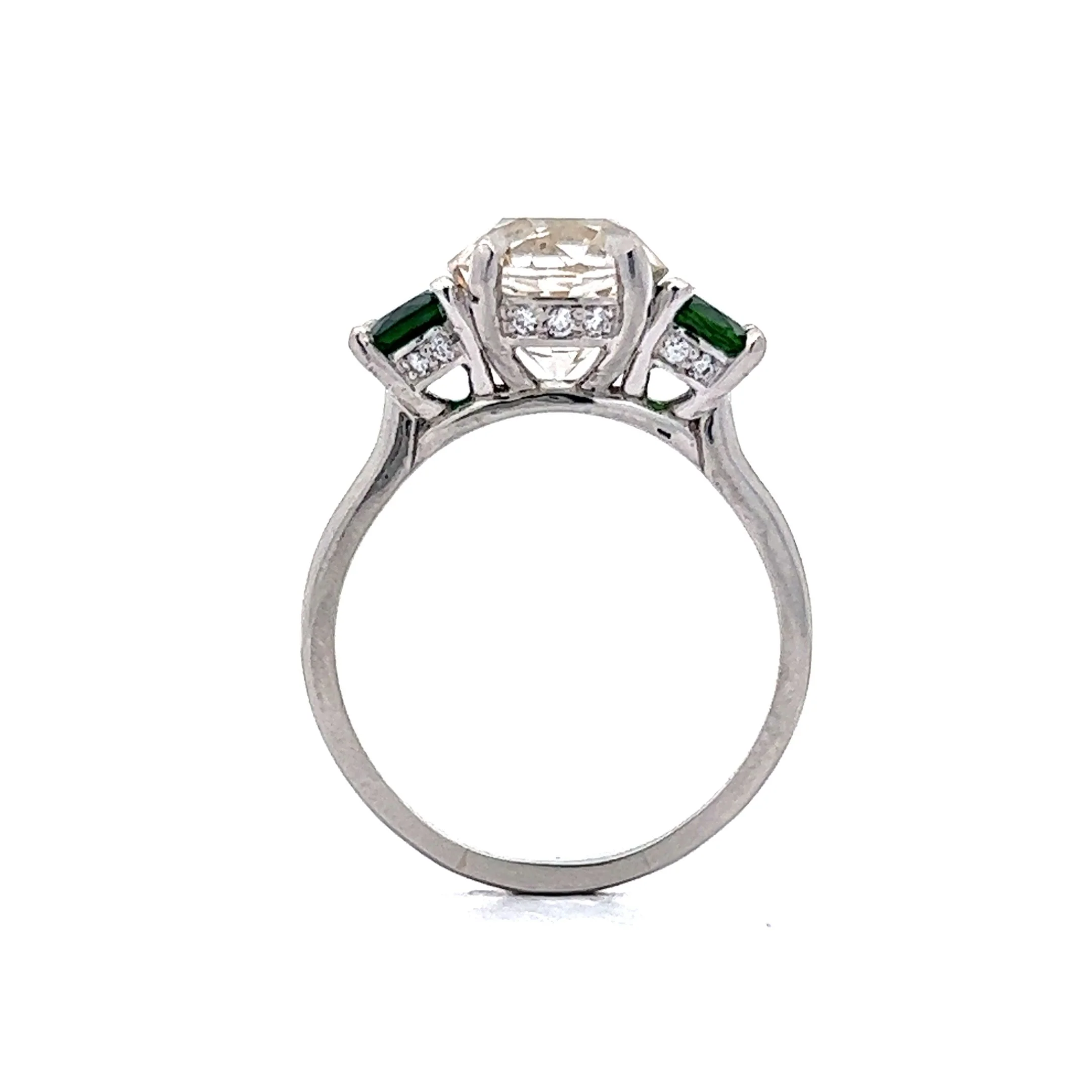 2.85 Old Euro Engagement Ring in Platinum - Image 4