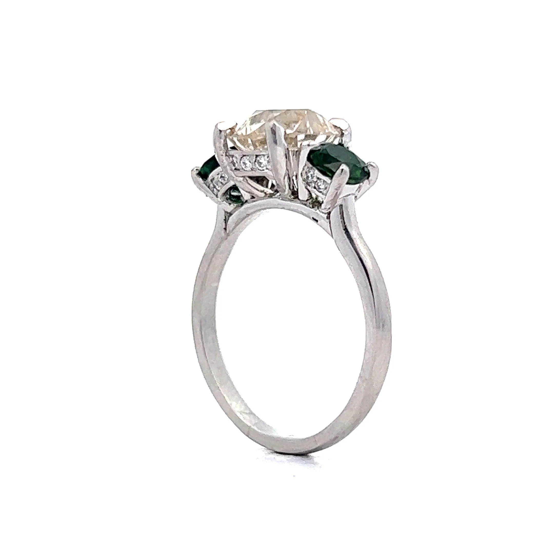2.85 Old Euro Engagement Ring in Platinum - Image 5