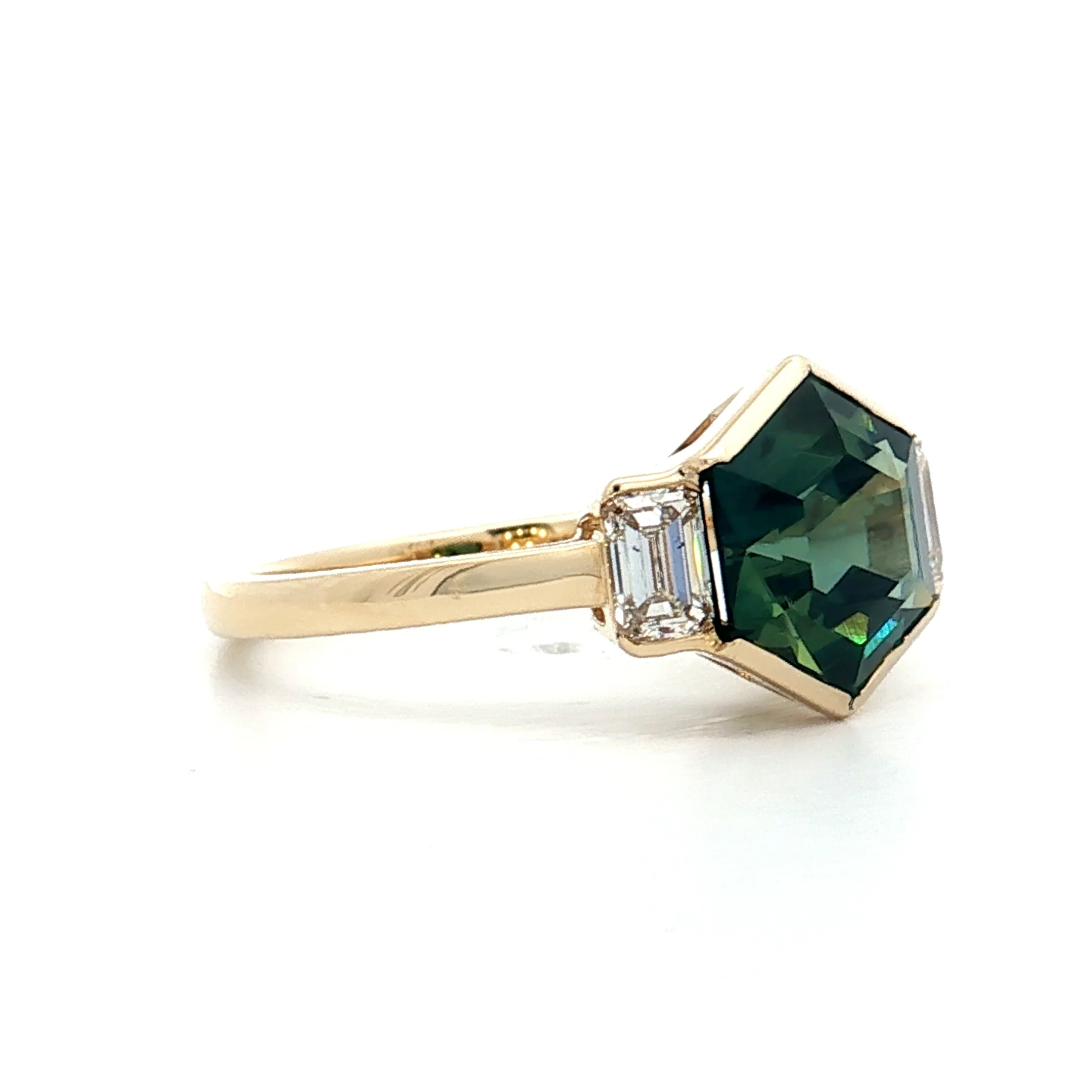 2.91 Hexagon Sapphire Engagement Ring in 14k - Image 3