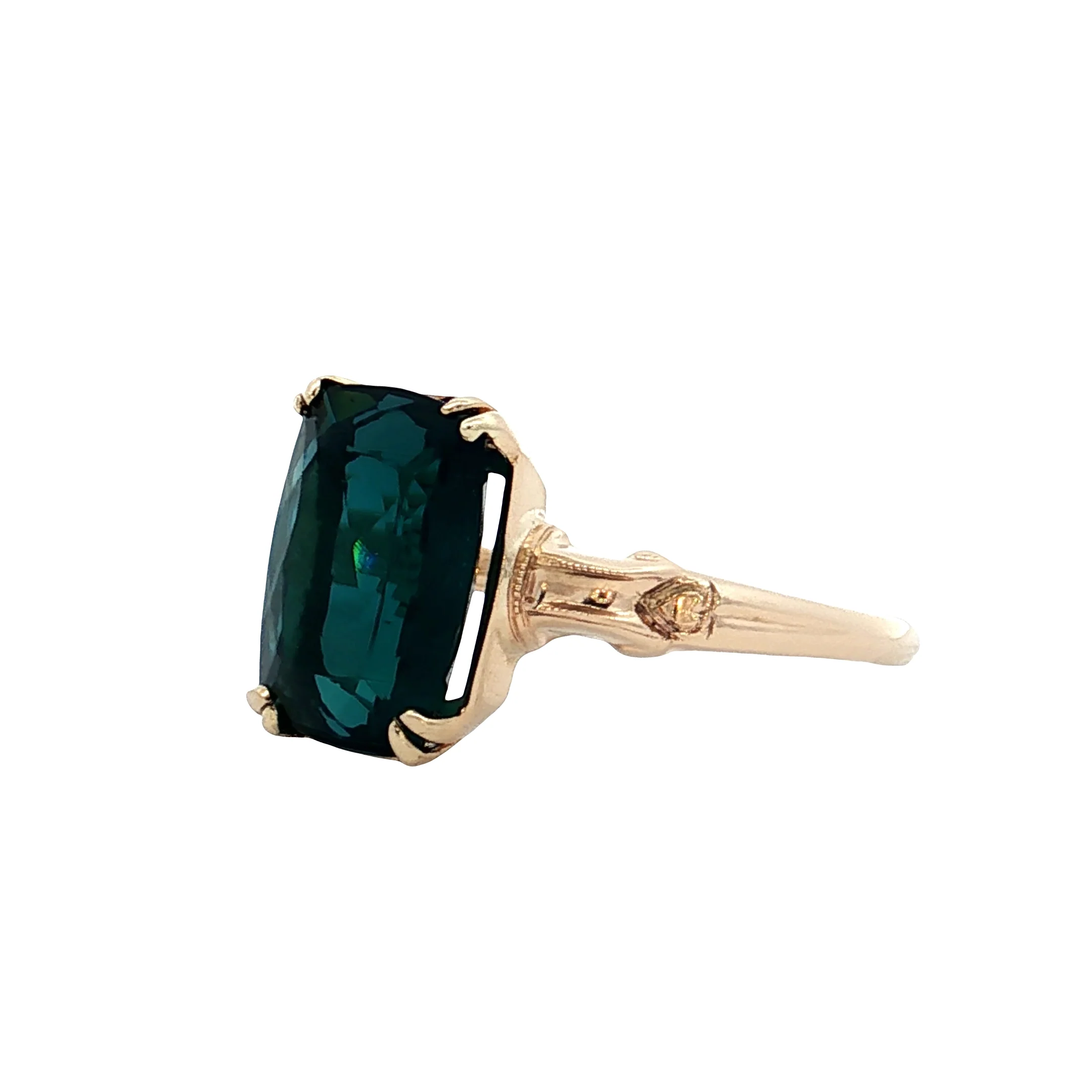 2.96 Vintage Elongated Cushion Tourmaline 14k - Image 2