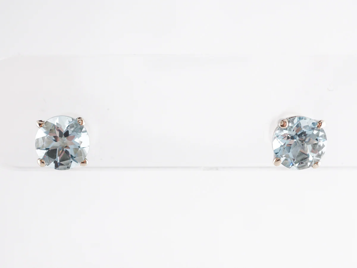2 Carat Aquamarine Earrings in White Gold - Image 2