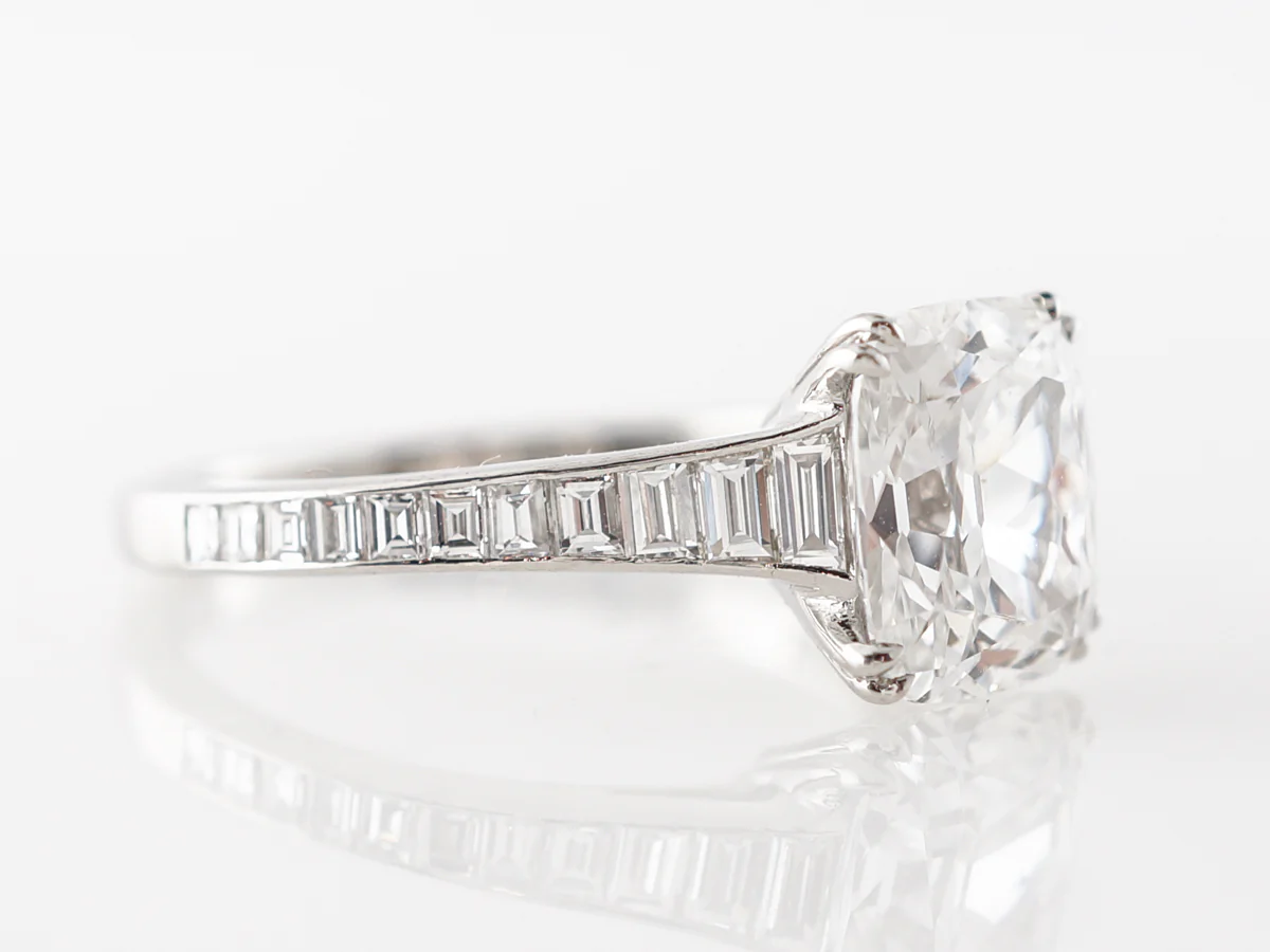 2 Carat Cushion Cut Diamond Engagement Ring in Platinum - Image 3