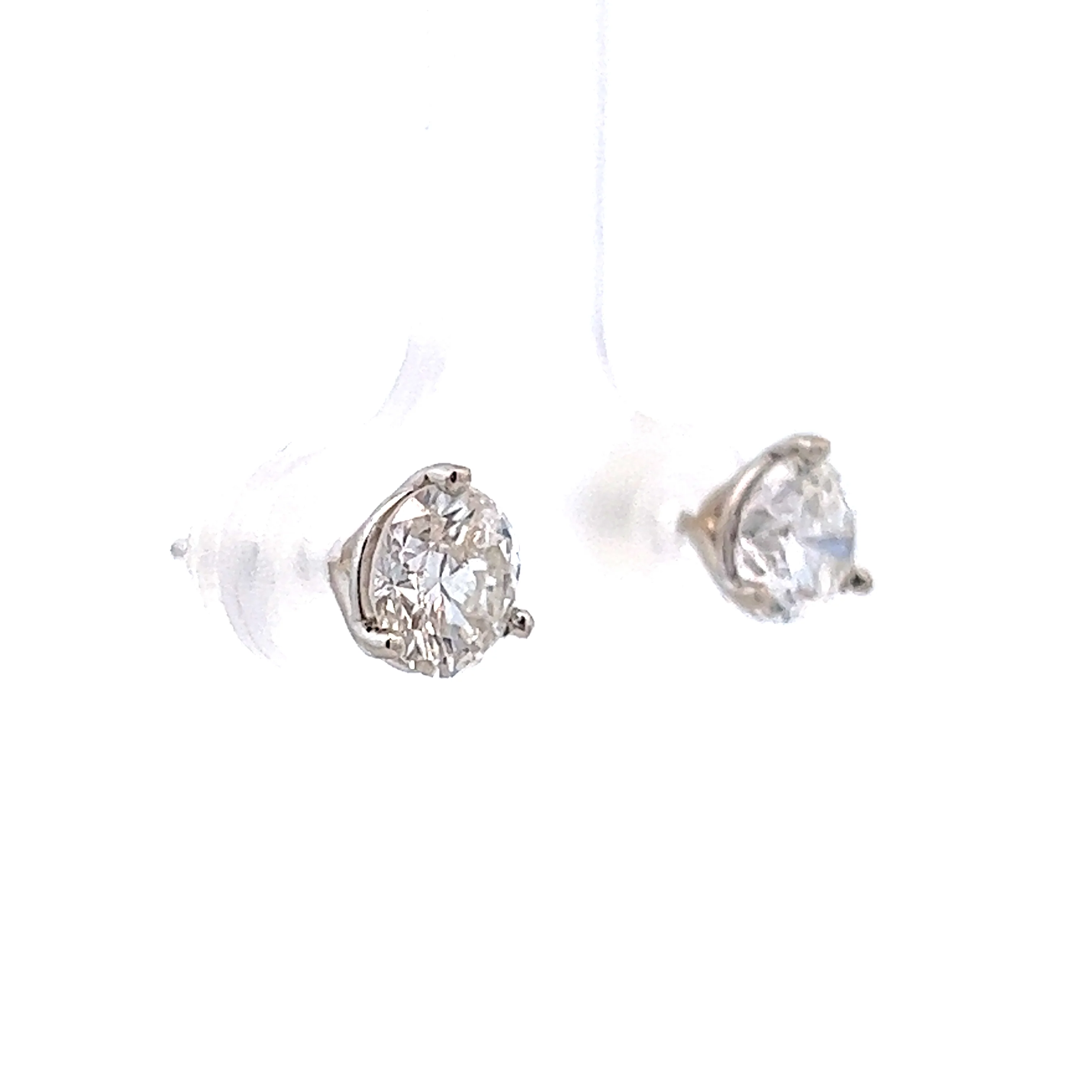 2 Carat Diamond Stud Earrings in 14k White Gold - Image 3