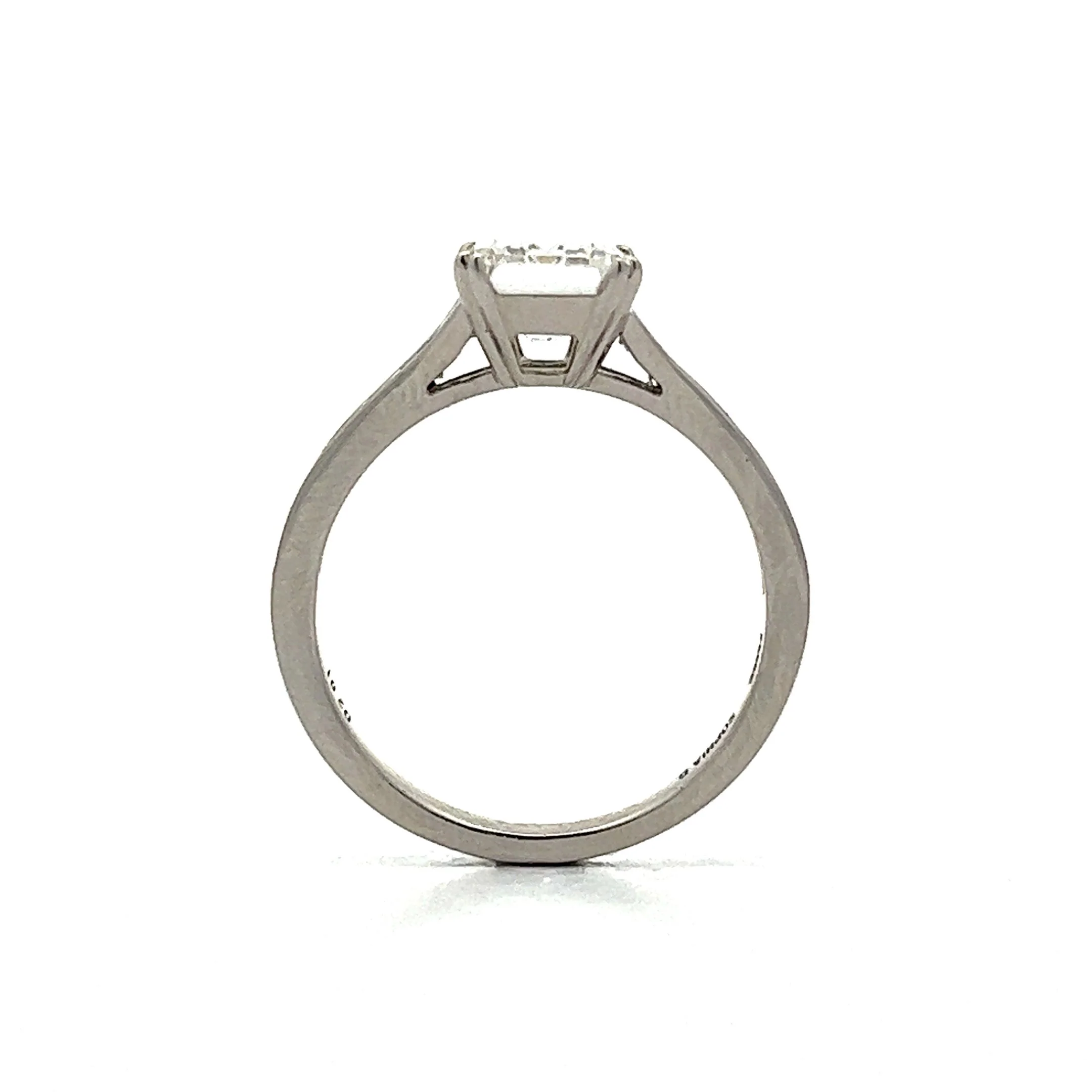 2 Carat Emerald Cut Diamond Engagement Ring in Platinum - Image 4