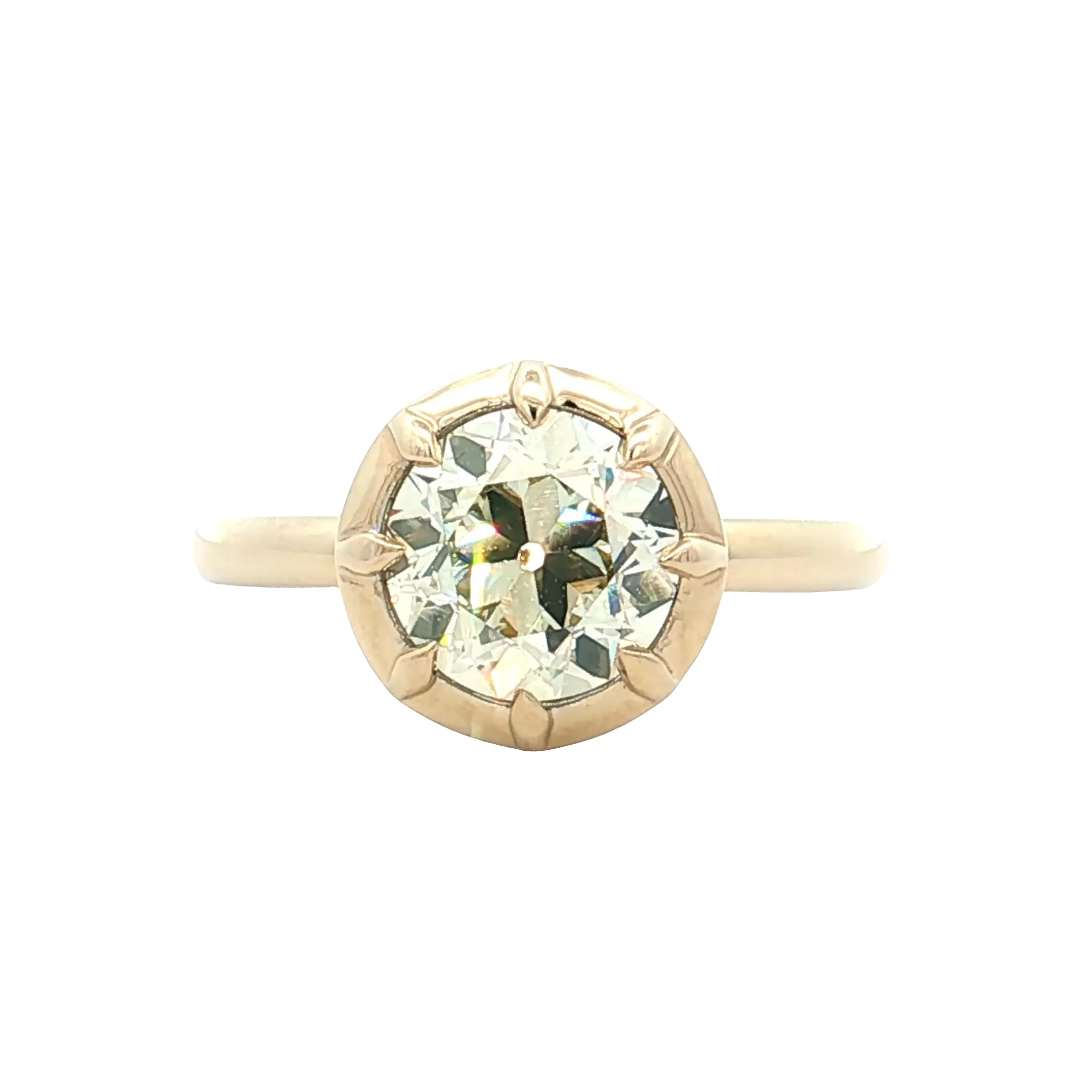 2 Carat GIA Old European Diamond Engagement Ring 14k