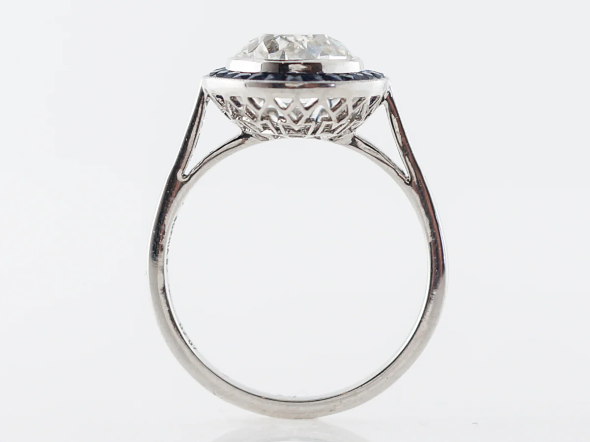 2 Carat Halo Diamond & Sapphire Engagement Ring - Image 4
