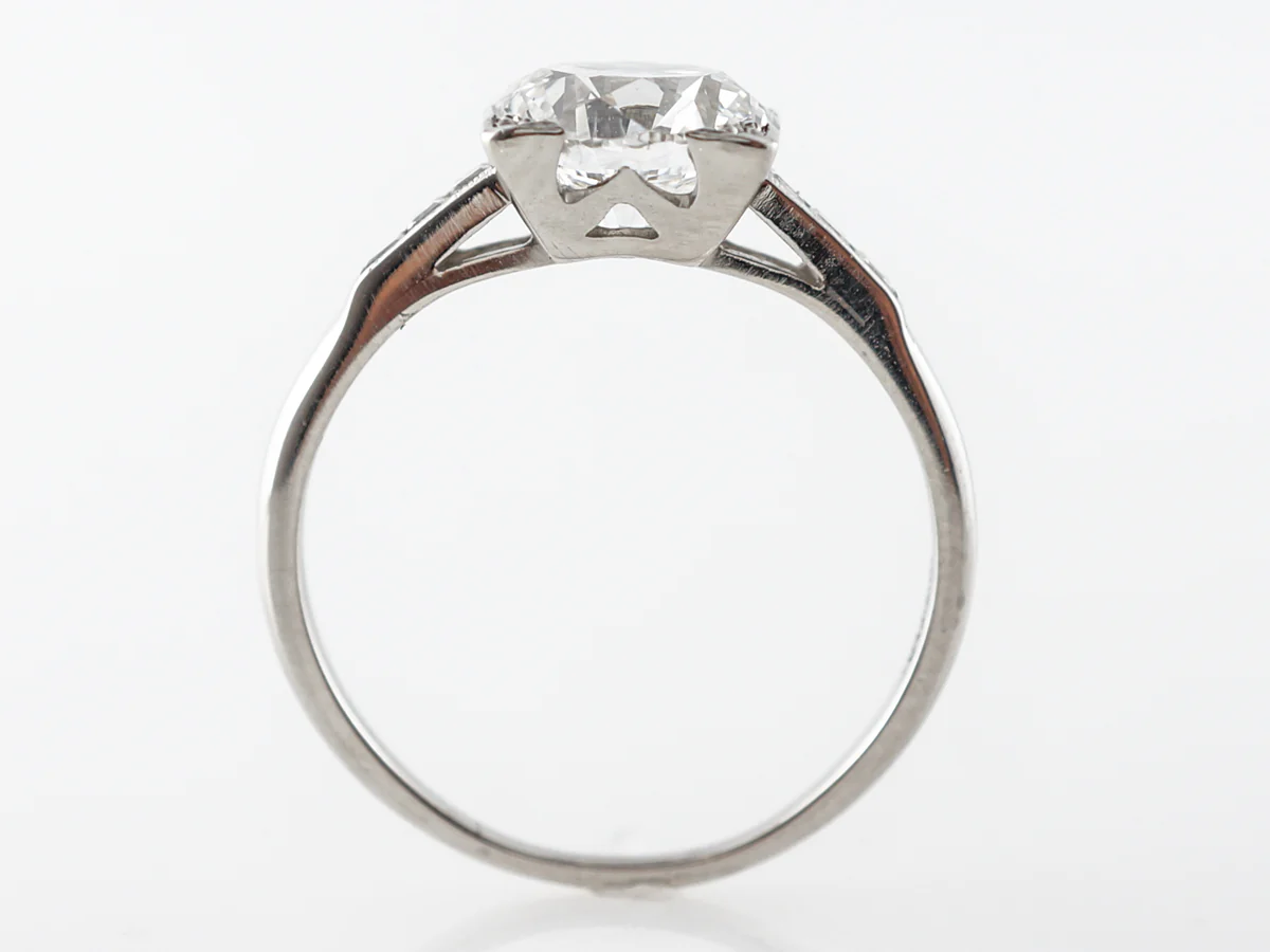 2 Carat Mid-Century Diamond Engagement Ring Platinum - Image 4