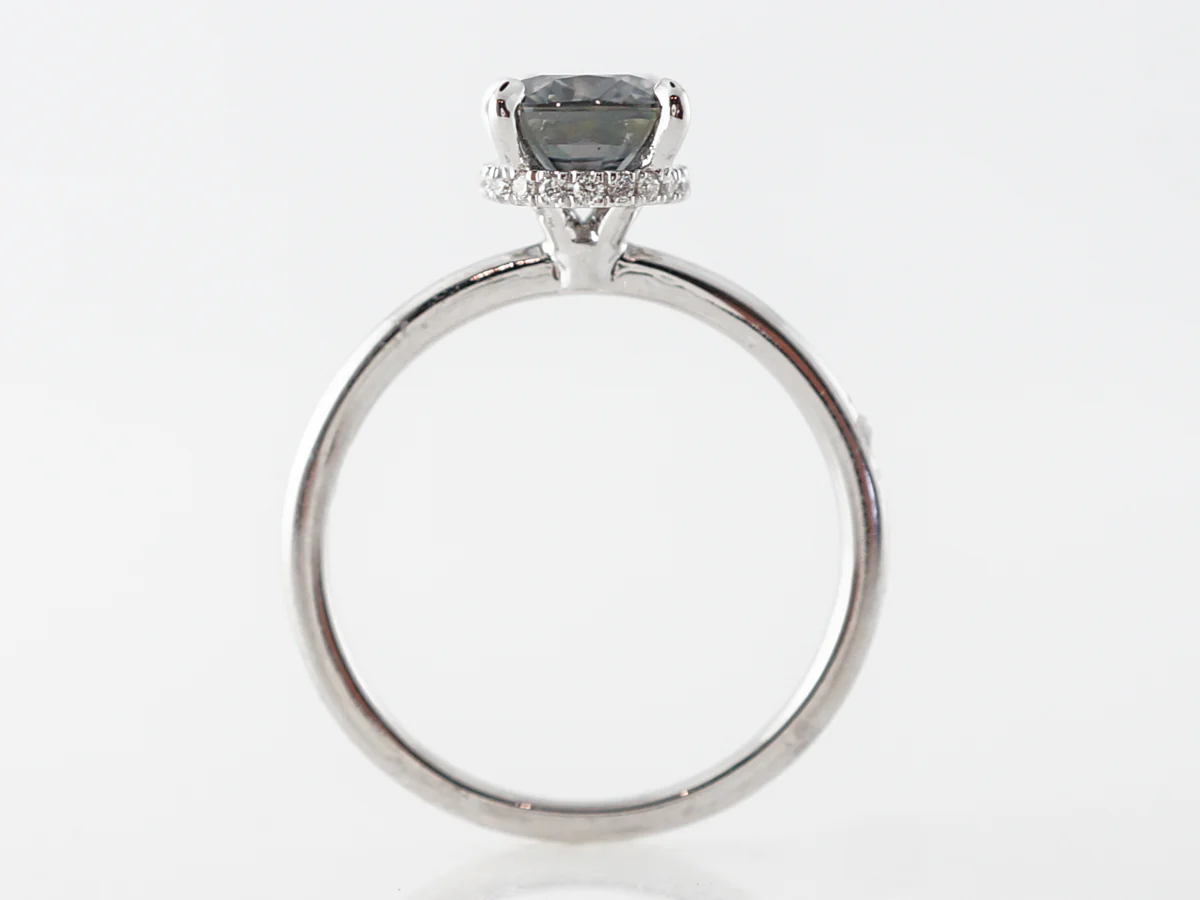 2 Carat Oval Sapphire Solitaire Engagement Ring in White Gold - Image 4