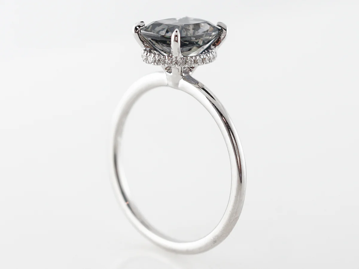 2 Carat Oval Sapphire Solitaire Engagement Ring in White Gold - Image 5
